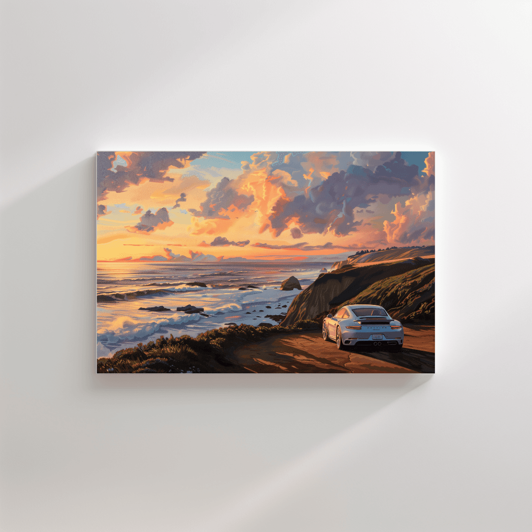 Porsche Coastal Drive – Sunset Porsche Canvas