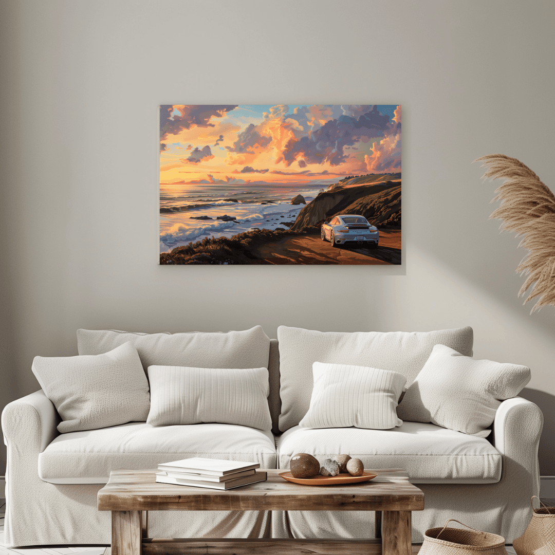 Porsche Coastal Drive – Sunset Porsche Canvas