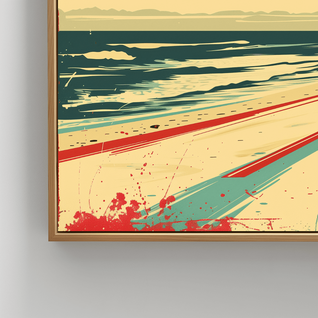 Porsche Retro Porsche on California Coast Canvas