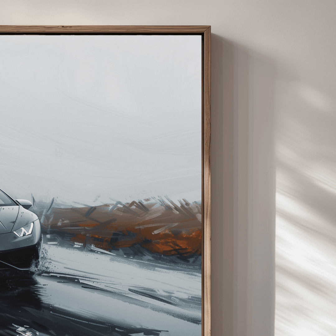 Lamborghini Lamborghini Driving Through Storm Canvas