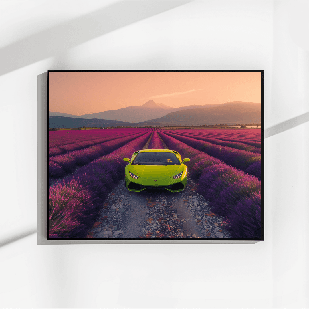 Lamborghini Lamborghini in Lavender Field Canvas