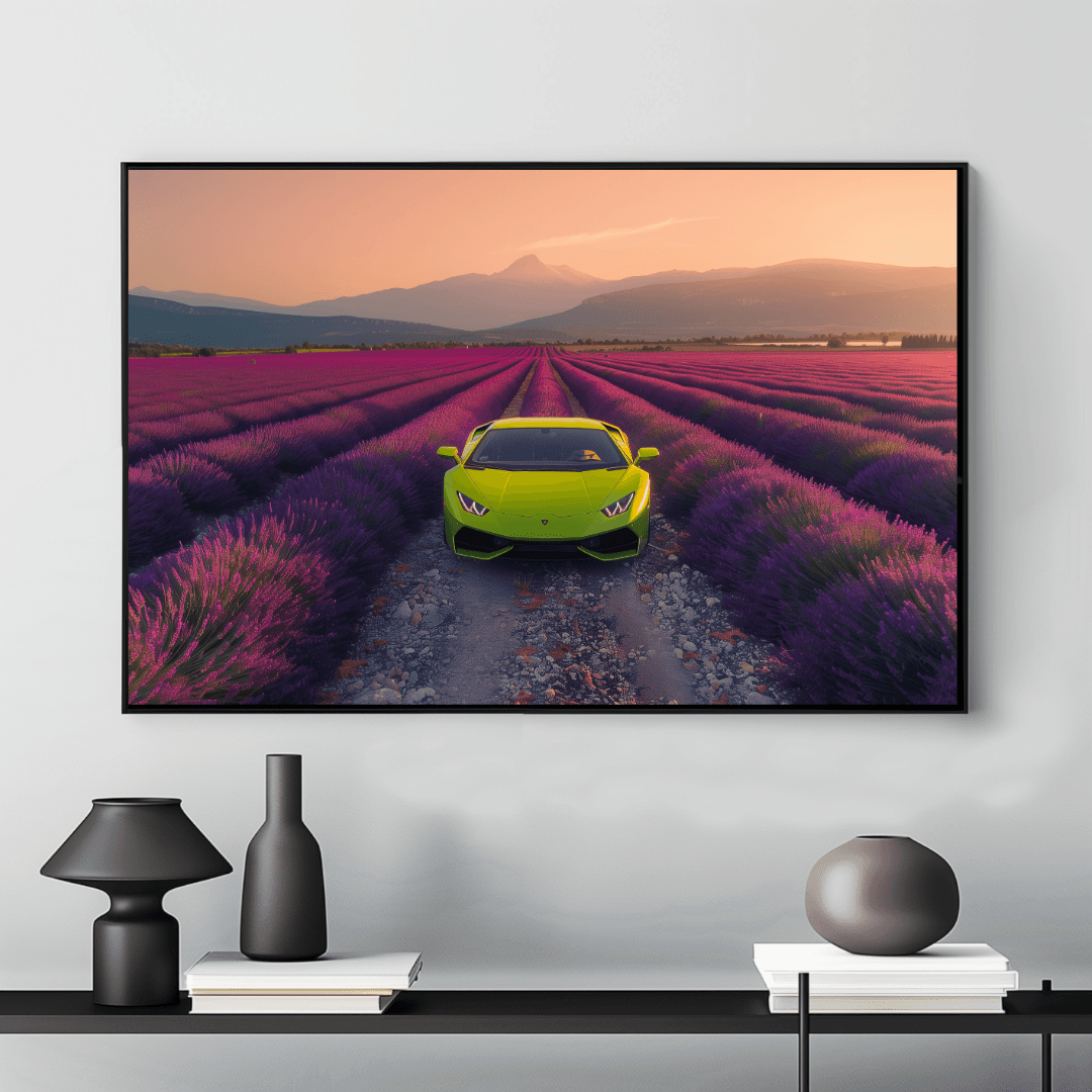 Lamborghini Lamborghini in Lavender Field Canvas