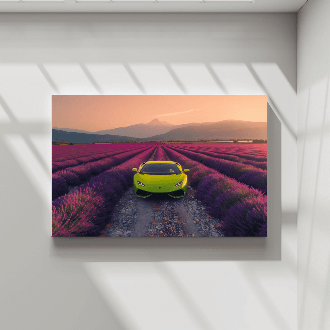 Lamborghini Lamborghini in Lavender Field Canvas