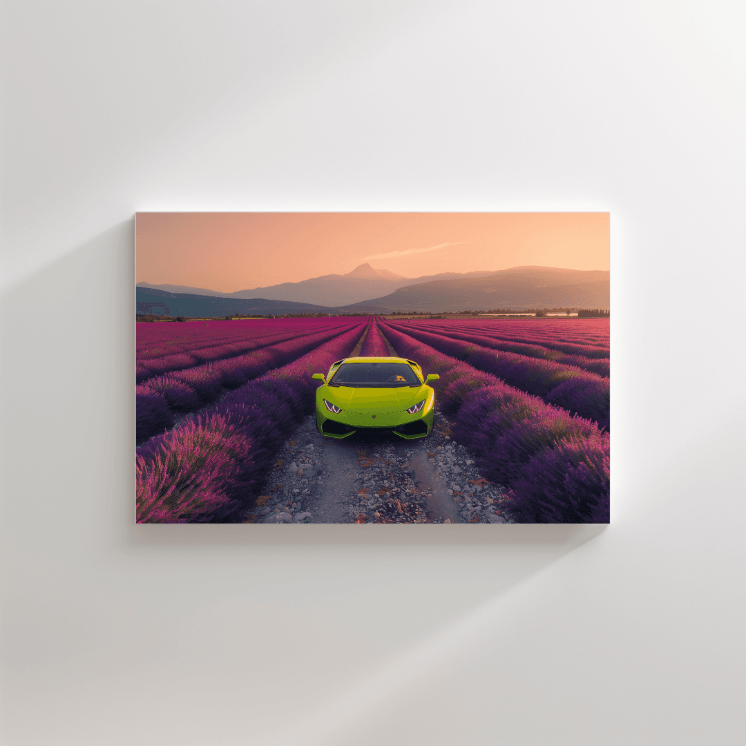 Lamborghini Lamborghini in Lavender Field Canvas