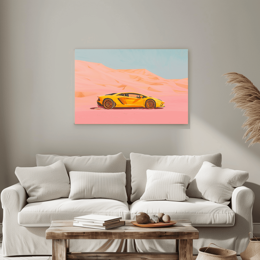 Lamborghini Lamborghini in Pink Desert Canvas