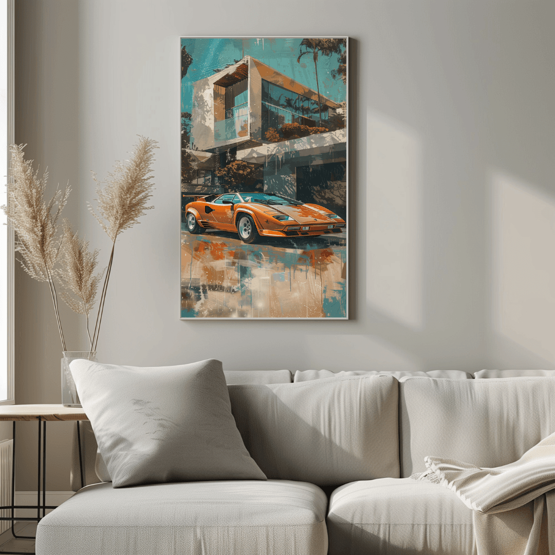 Lamborghini Lamborghini Countach at Modern Villa Canvas