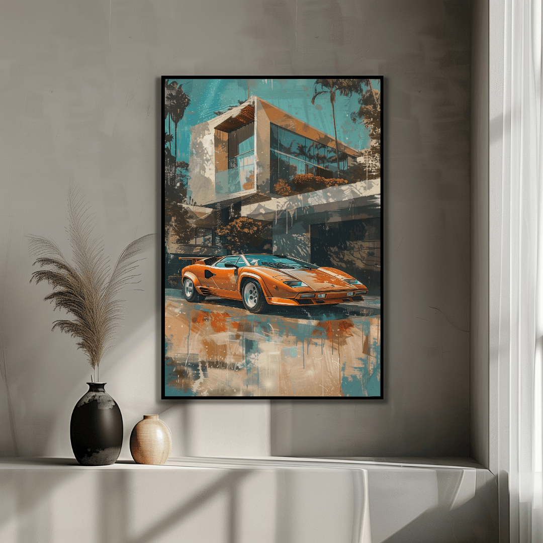 Lamborghini Lamborghini Countach at Modern Villa Canvas
