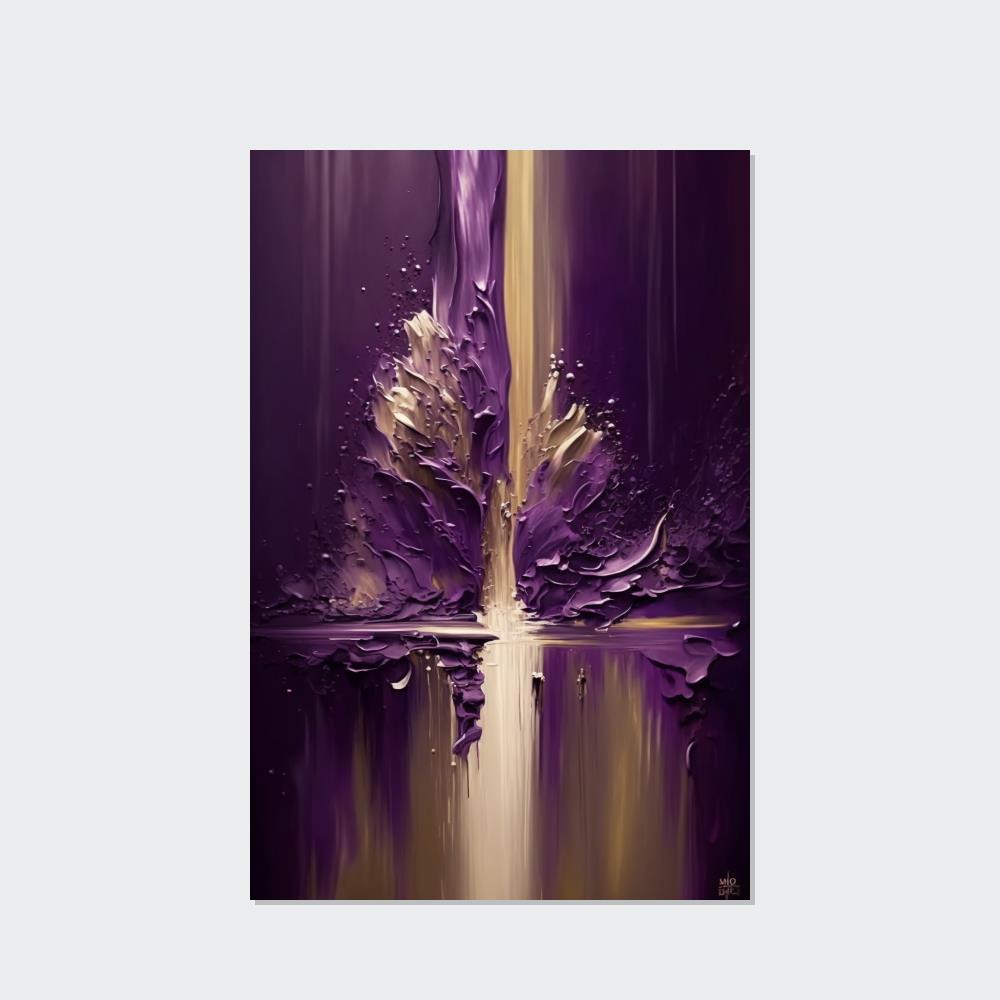 Purple Abstract Art Abstract Elegance: Natural Canvas Wall Art of Delicate Purple Shapes
