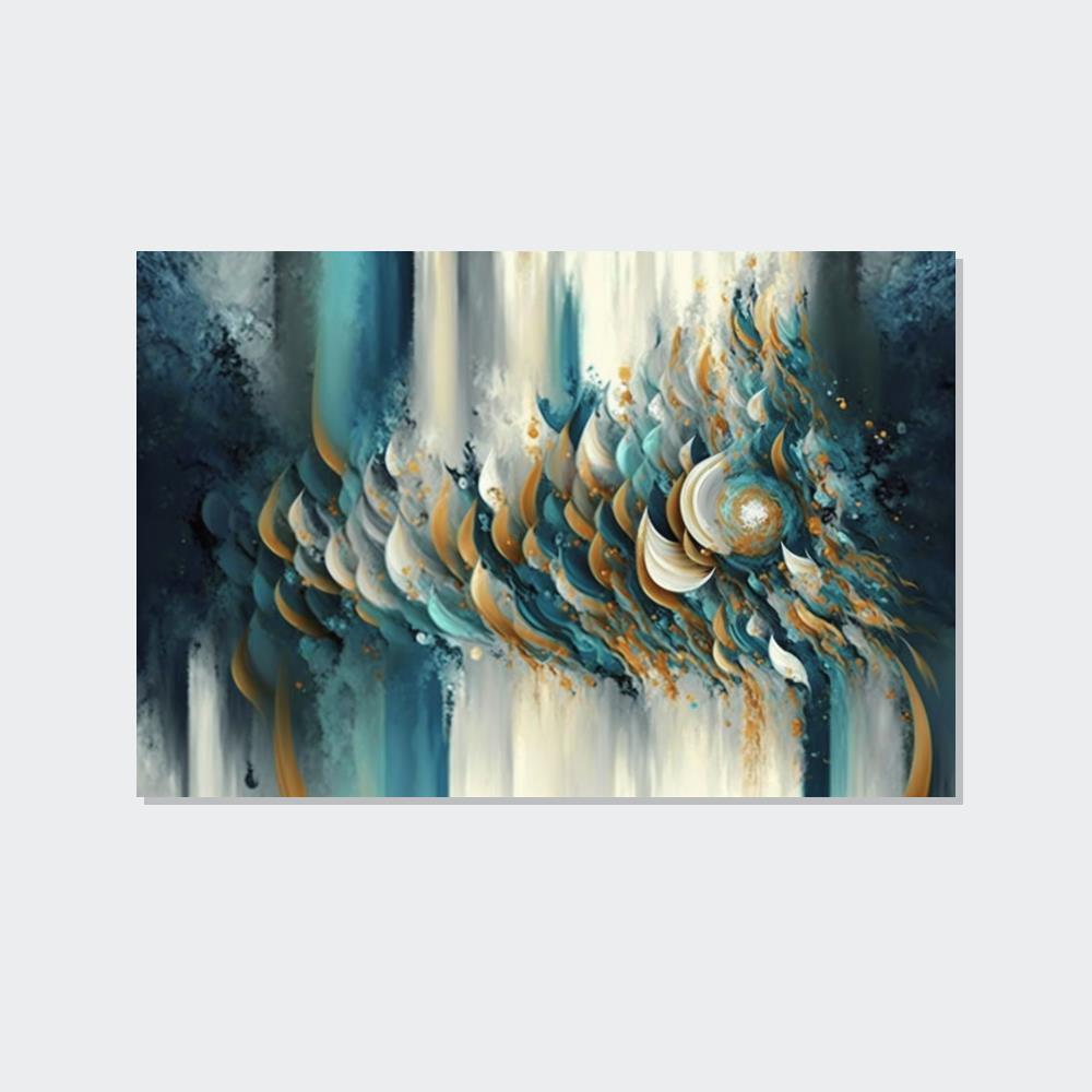 Teal Abstract Art Liquid Hues: Teal Abstraction