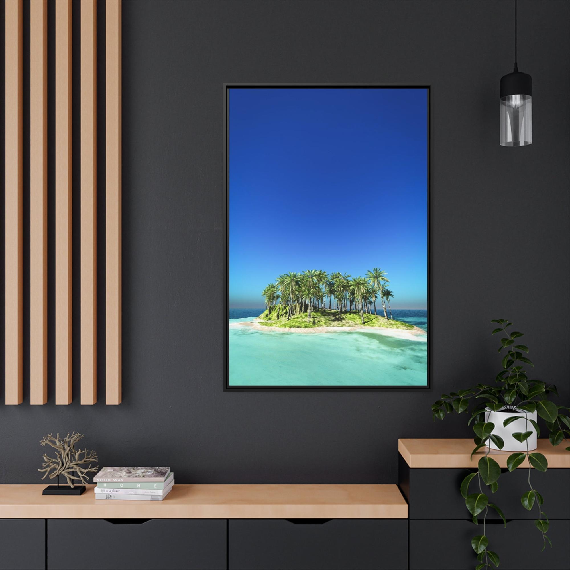 Island Beach Coastal Charm: Print on Canvas of a Beautiful Beach on an Island