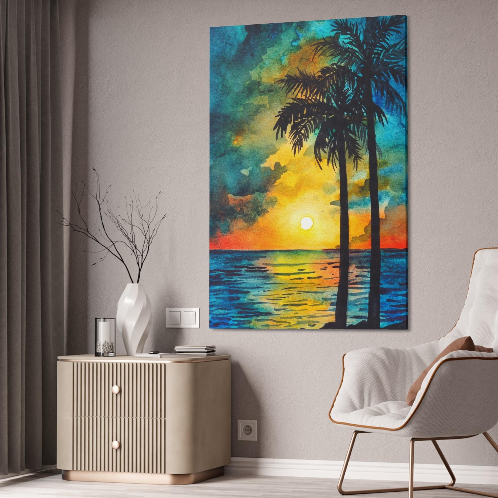 Island Beach Beachfront Beauty: Art Print of a Gorgeous Island Beach on a Natural Canvas