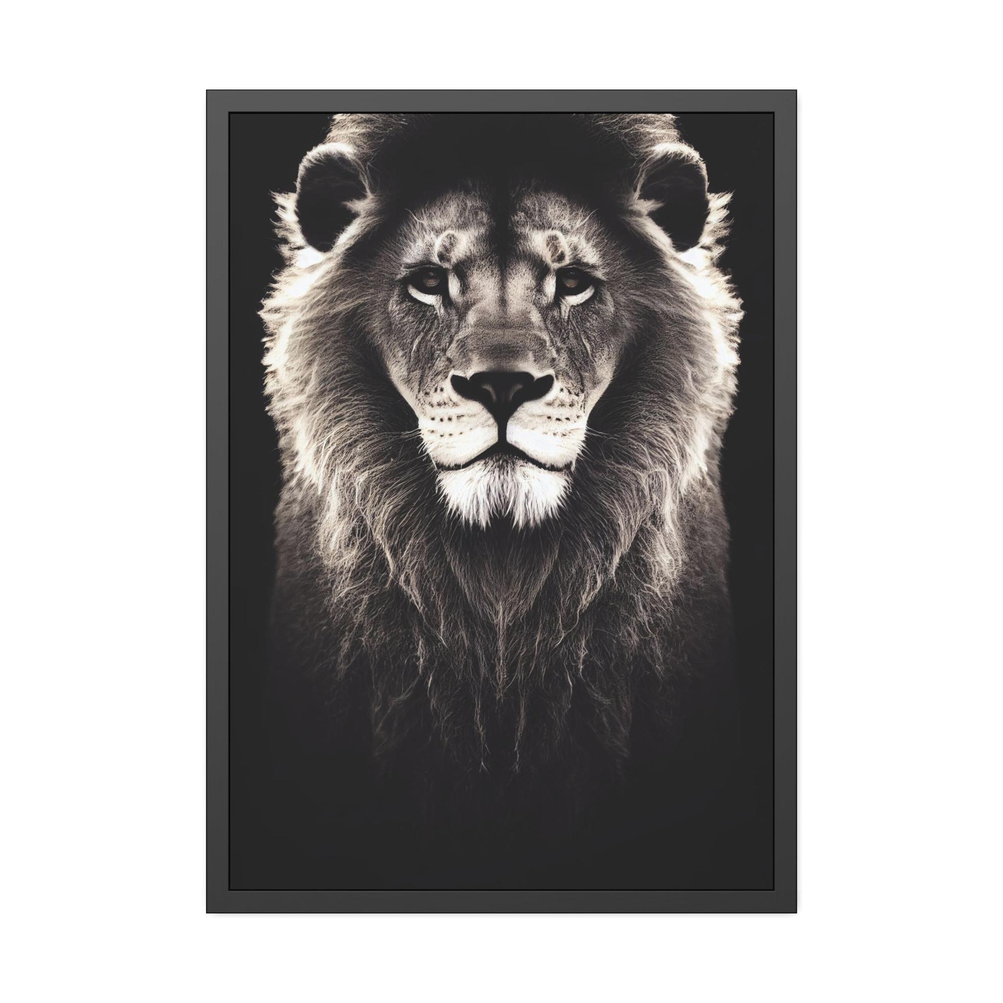 Lions African Majesty: Wall Art of a Regal Lion on Natural Canvas