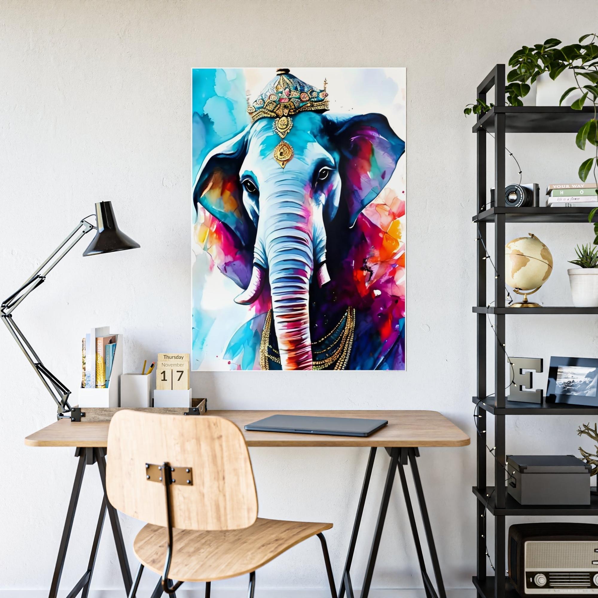 Elephants Safari Adventure: Artistic Print on Canvas of Elephant