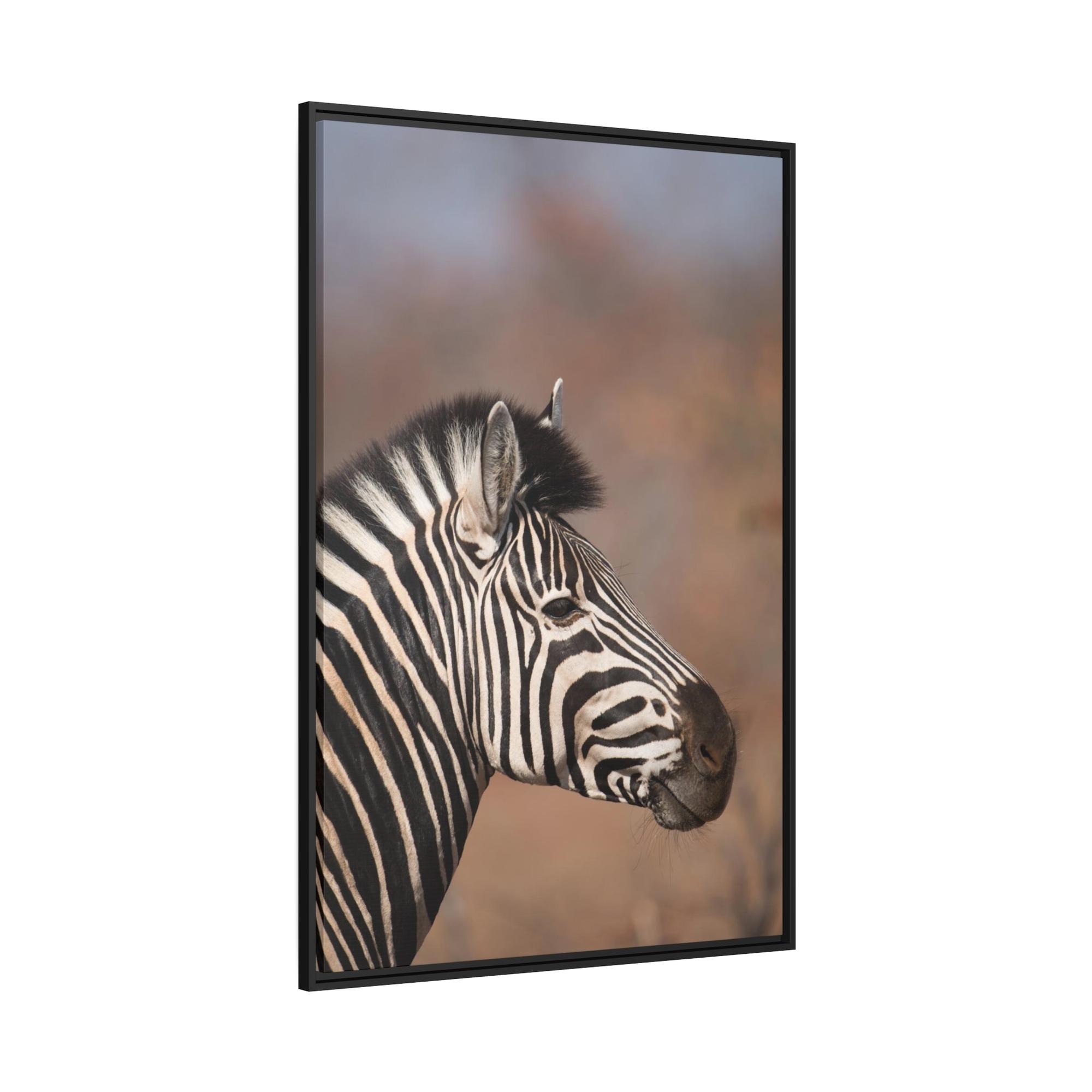 Zebras Wild Beauty: Natural Canvas and Framed Poster Featuring a Majestic Zebra