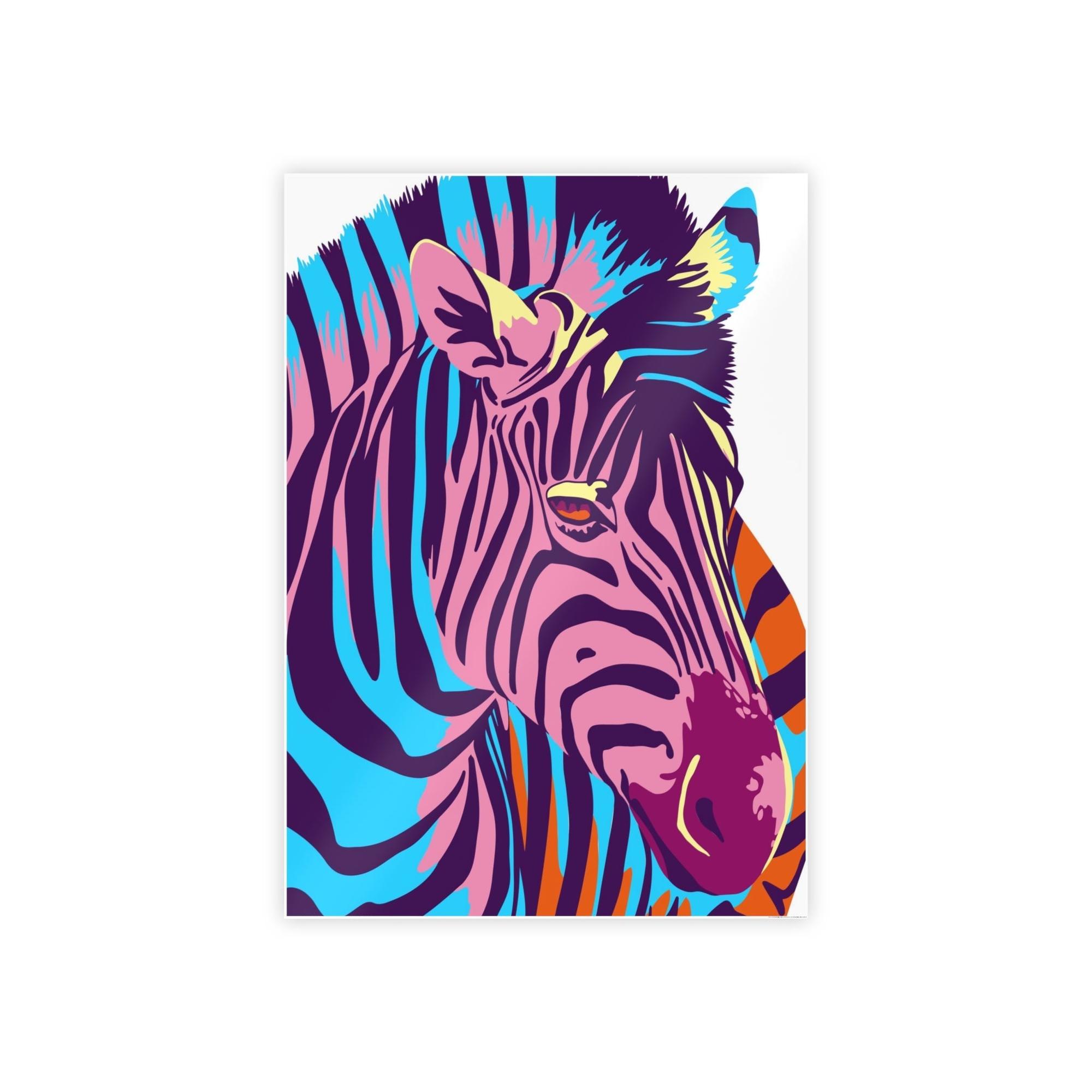 Zebras Sleek and Striking: Zebra Print on Framed Poster