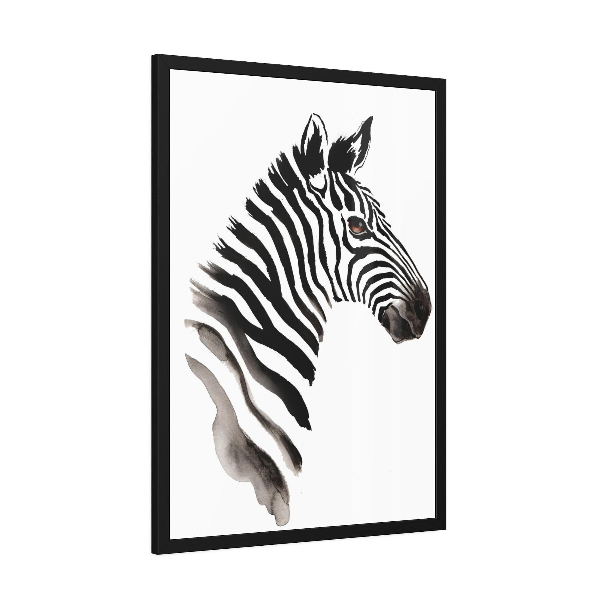 Zebras African Beauty: Framed Canvas Print of a Stunning Zebra