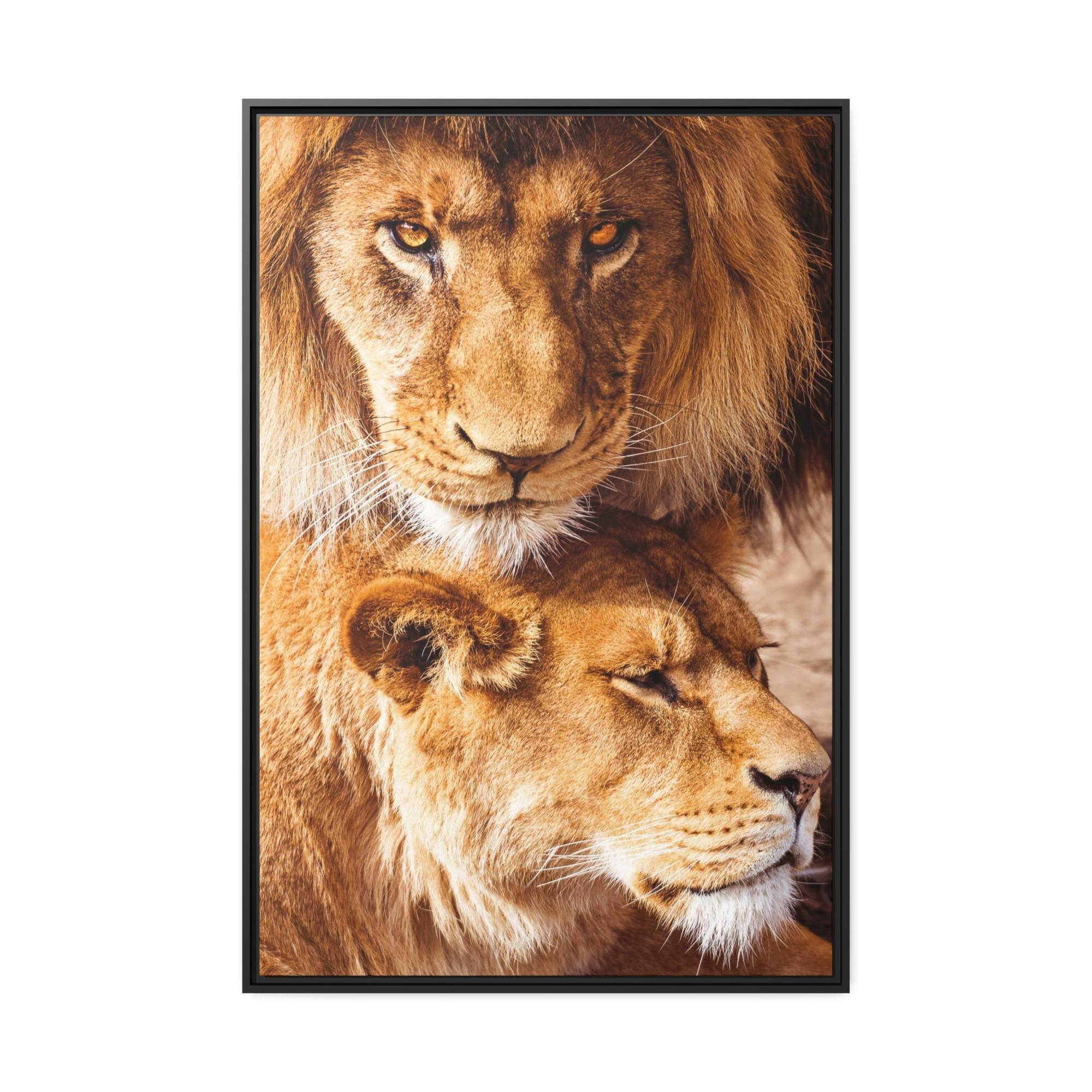 undefined African Royalty: Wall Art of a Magnificent Lion on Natural Canvas