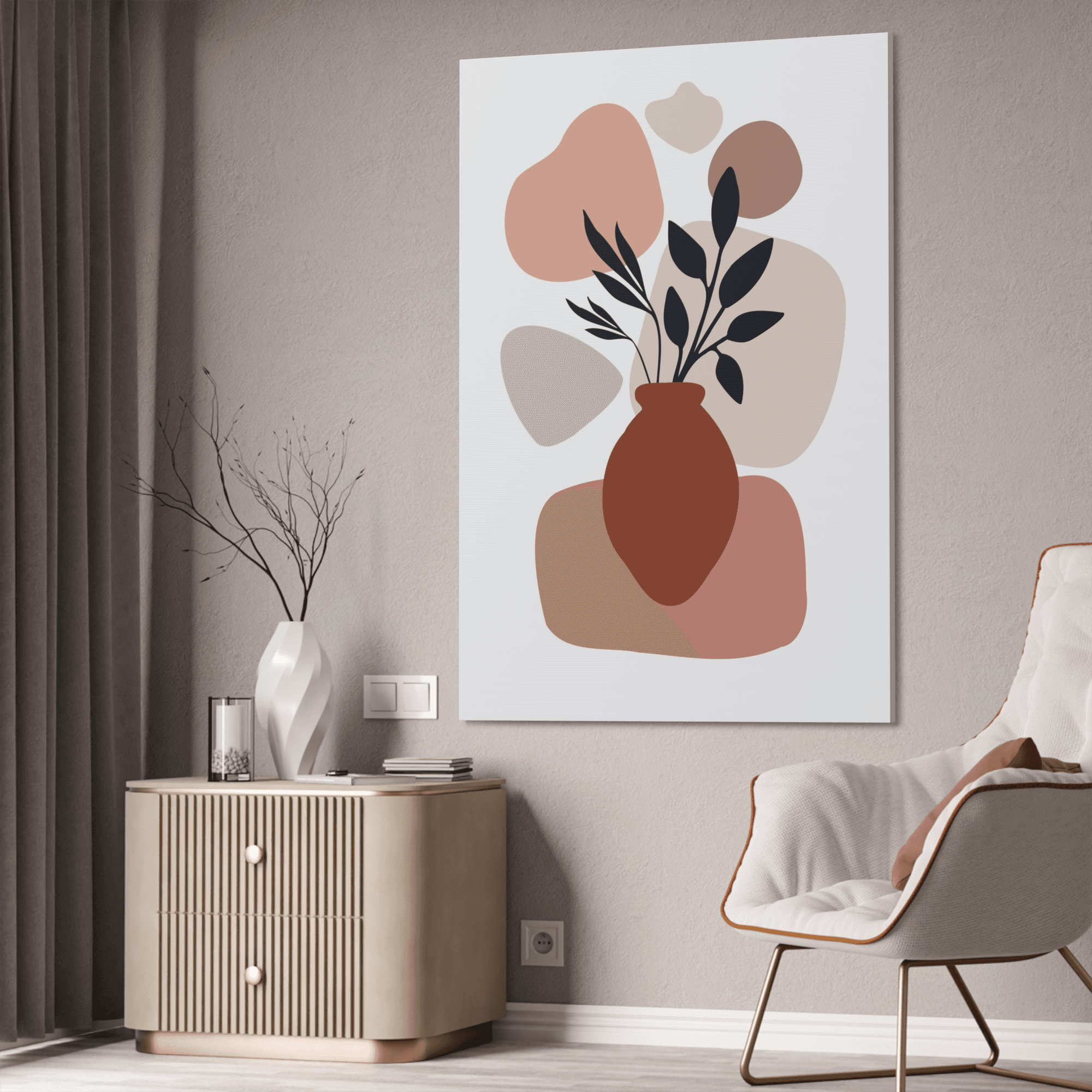Abstract Minimalist Boldly Minimal: Abstract Posters on Natural Canvas for a Statement Wall