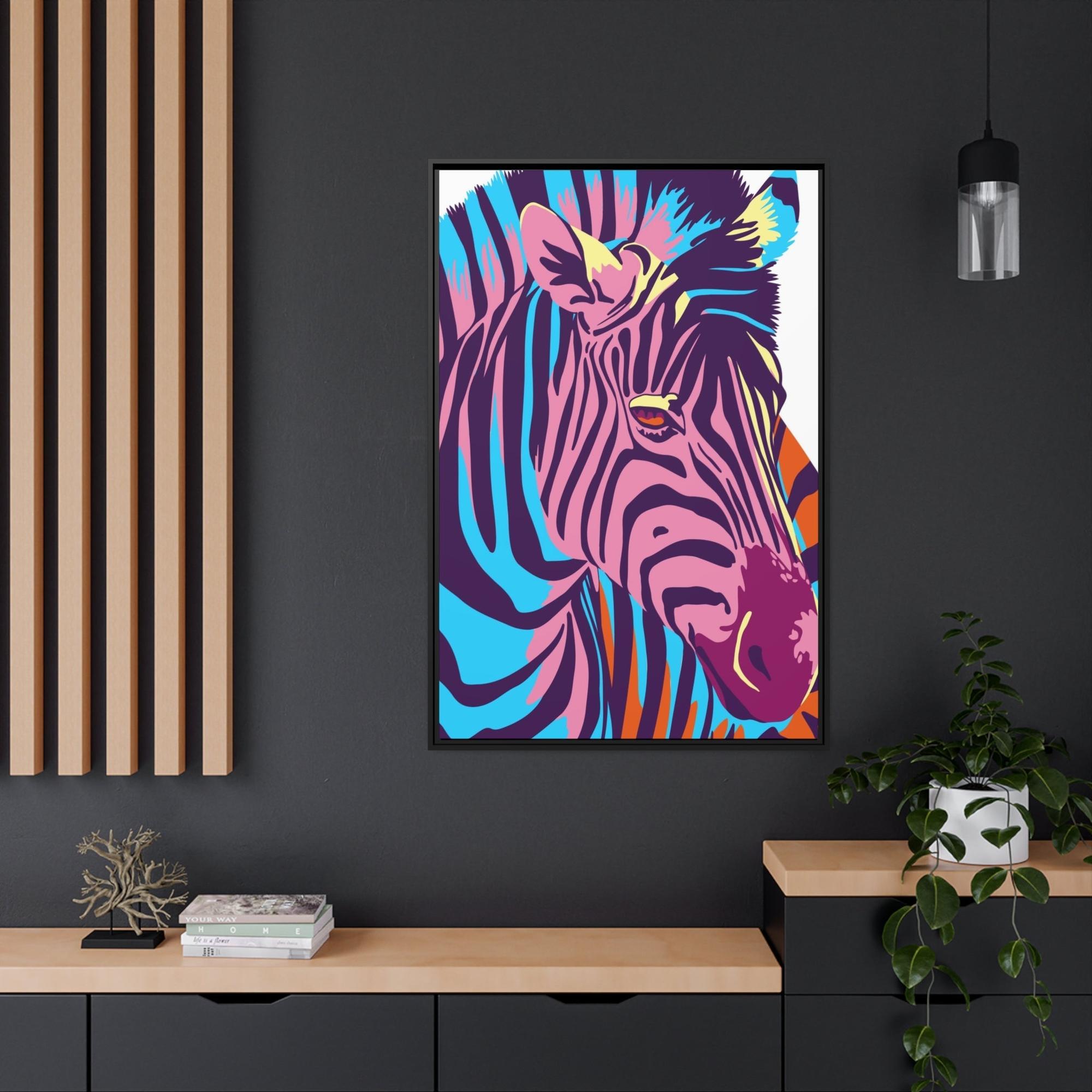 Zebras Sleek and Striking: Zebra Print on Framed Poster