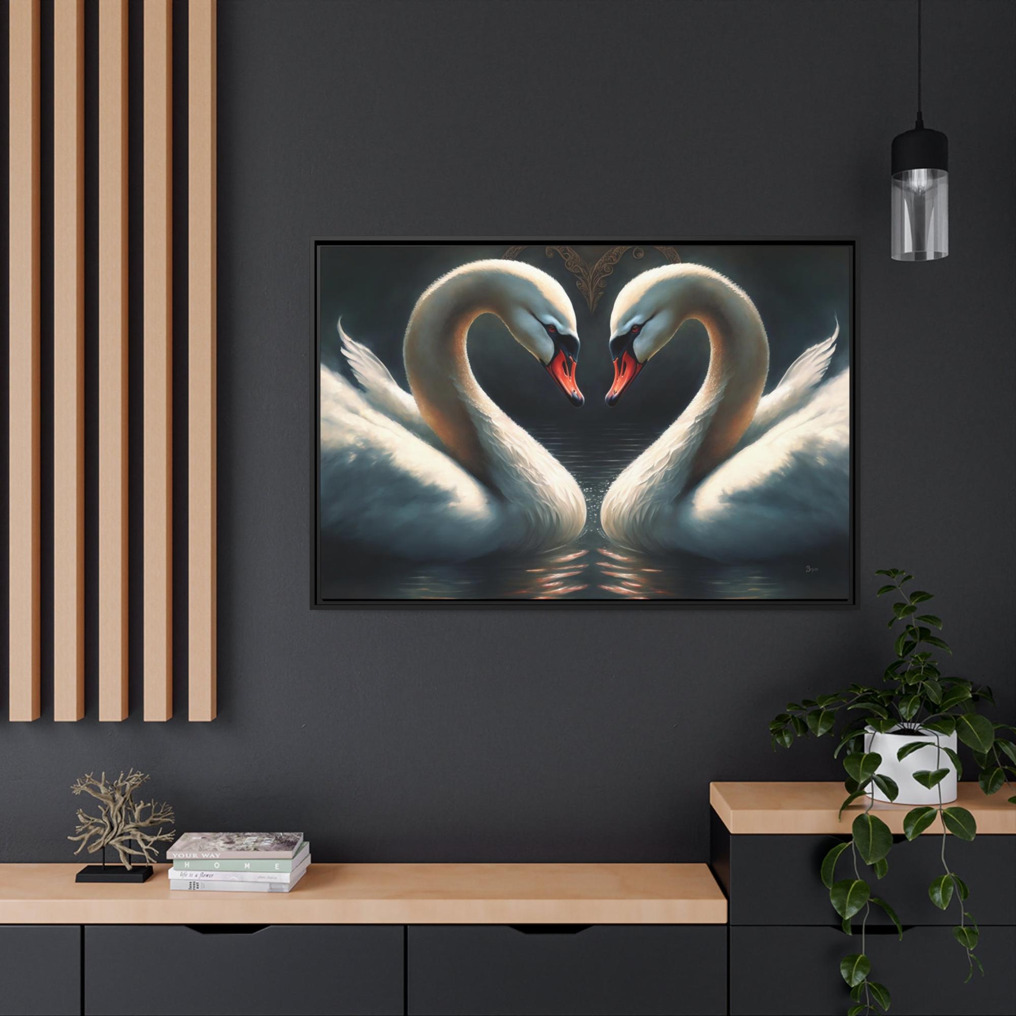 Swans Natural Canvas & Poster Print of Swans in a Calm Setting