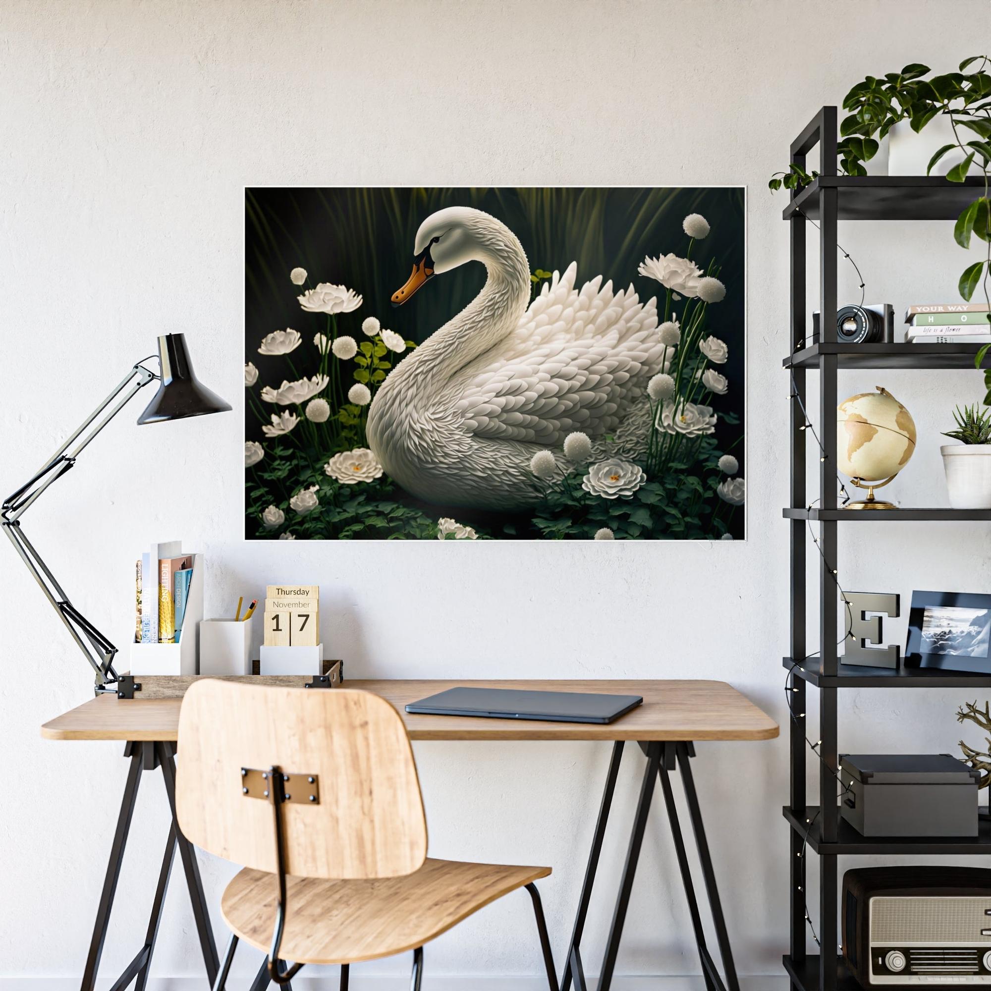 Swans Graceful Elegance: Wall Art Celebrating the Beauty and Poise of Swan