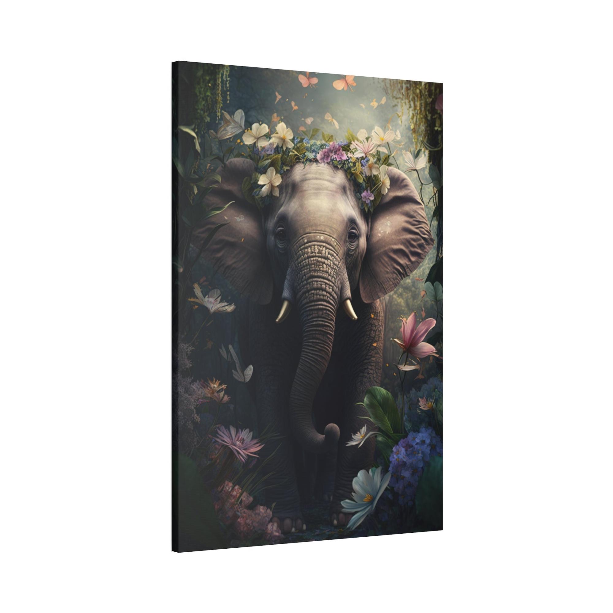 Elephants Elephant Dreams: Natural Canvas Print for Bedroom Decor