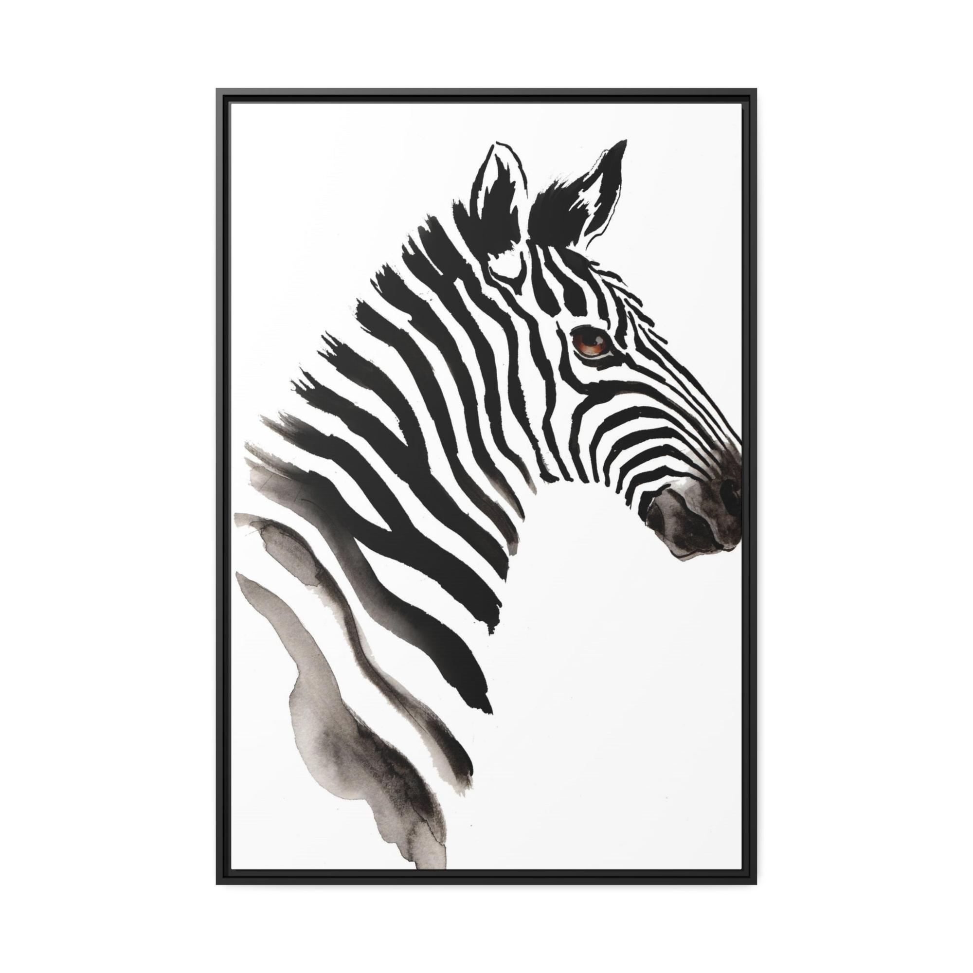Zebras African Beauty: Framed Canvas Print of a Stunning Zebra
