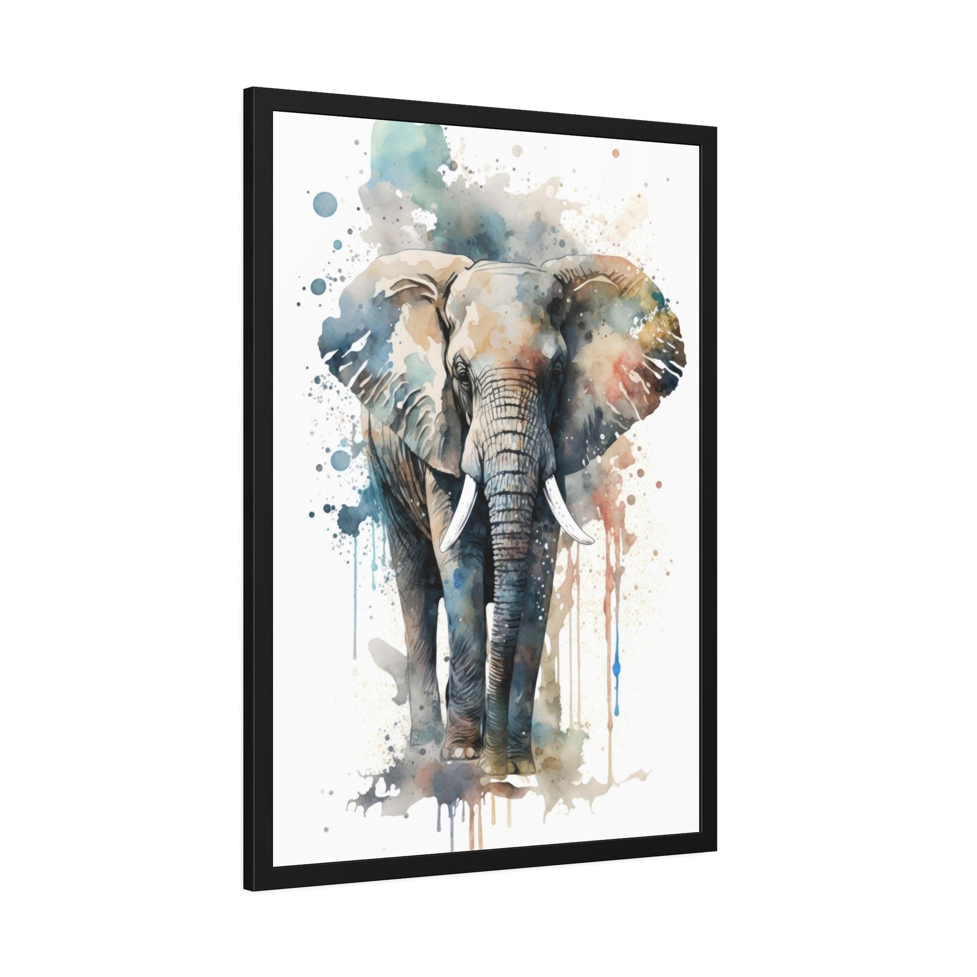 Elephants Elephant Serenity: Natural Canvas and Framed Poster
