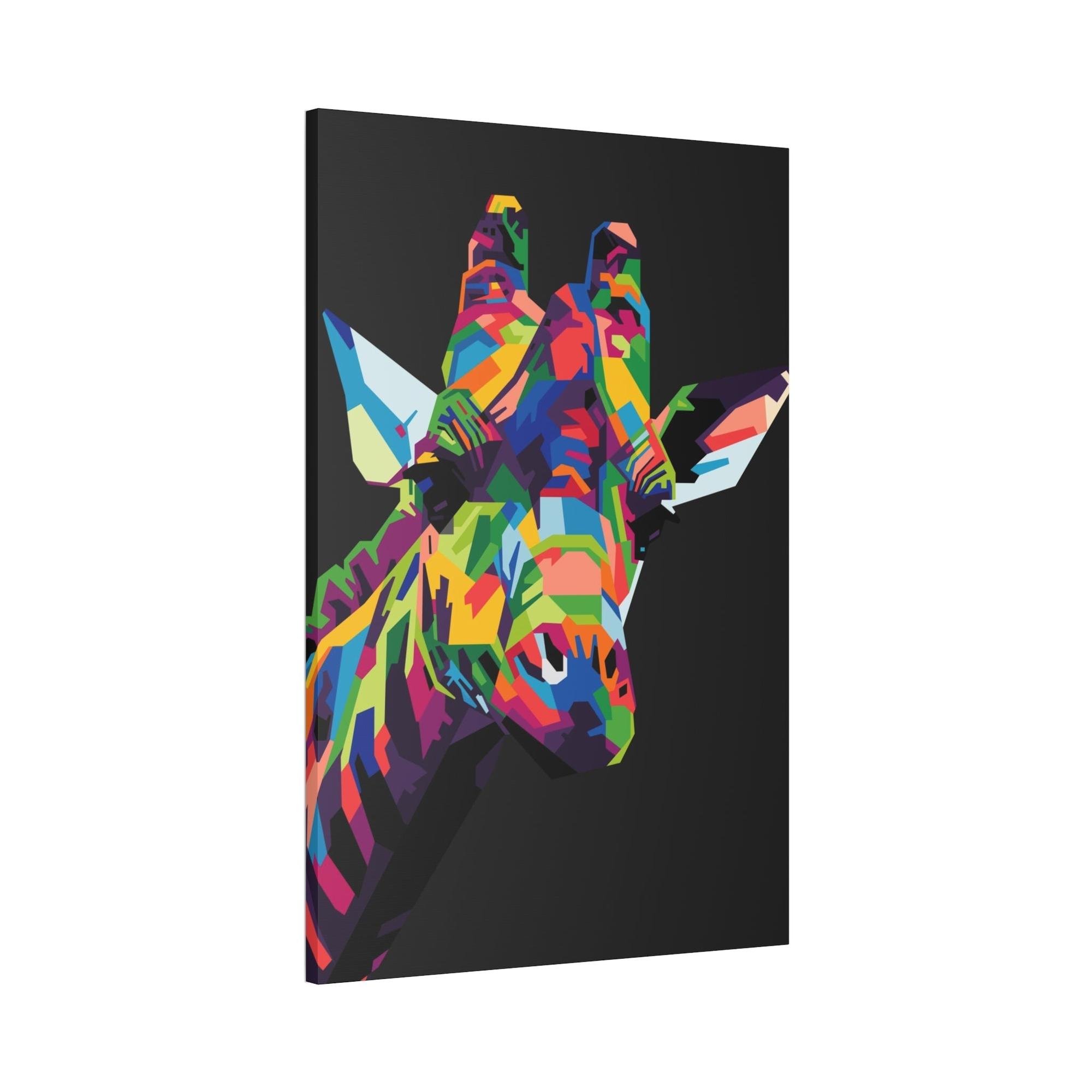 undefined Splash of Color: A Vividly Colored Artistic Print of a Giraffe on Canvas & Poster