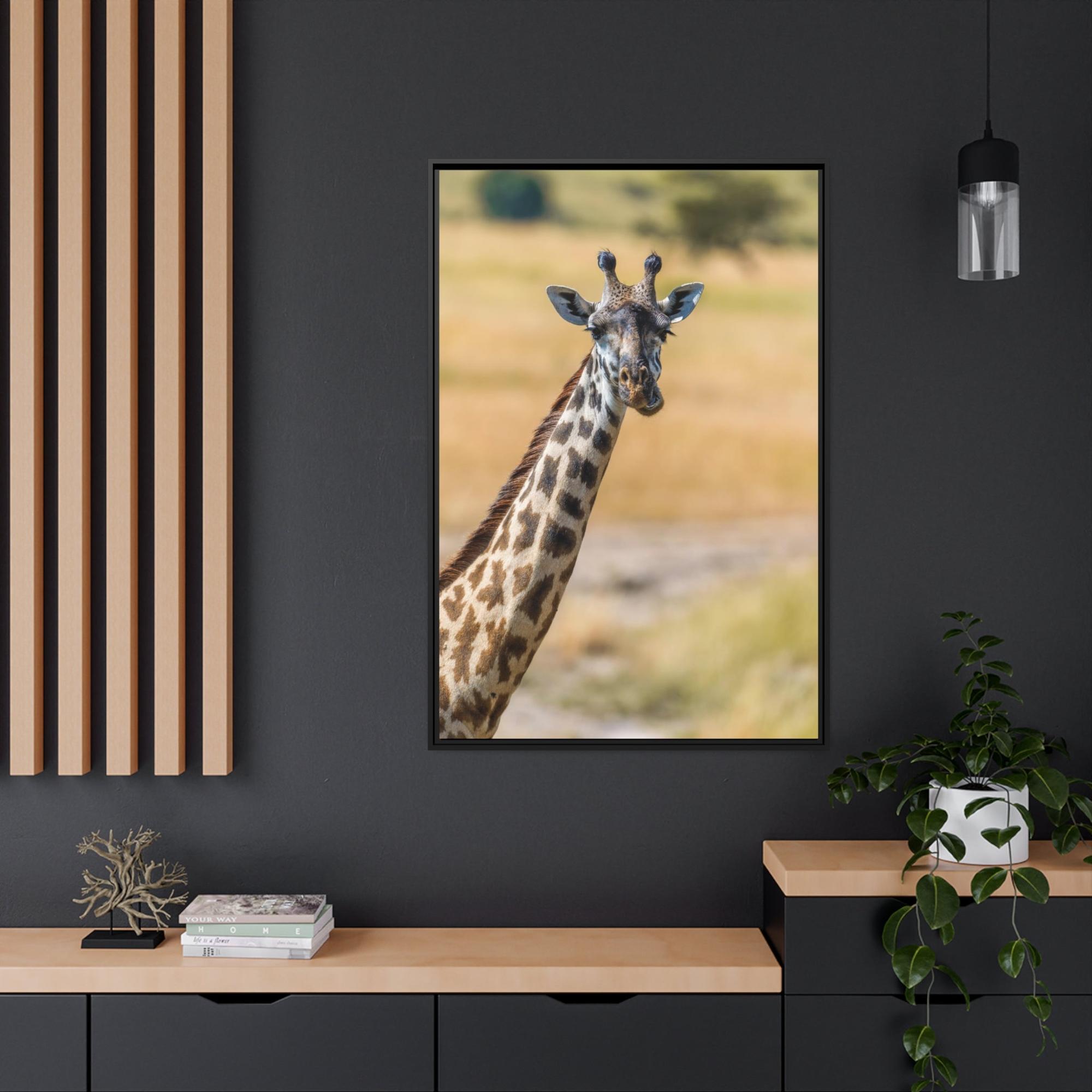 Giraffes Wild and Free: Canvas Wall Art Featuring a Giraffe in the African Plains