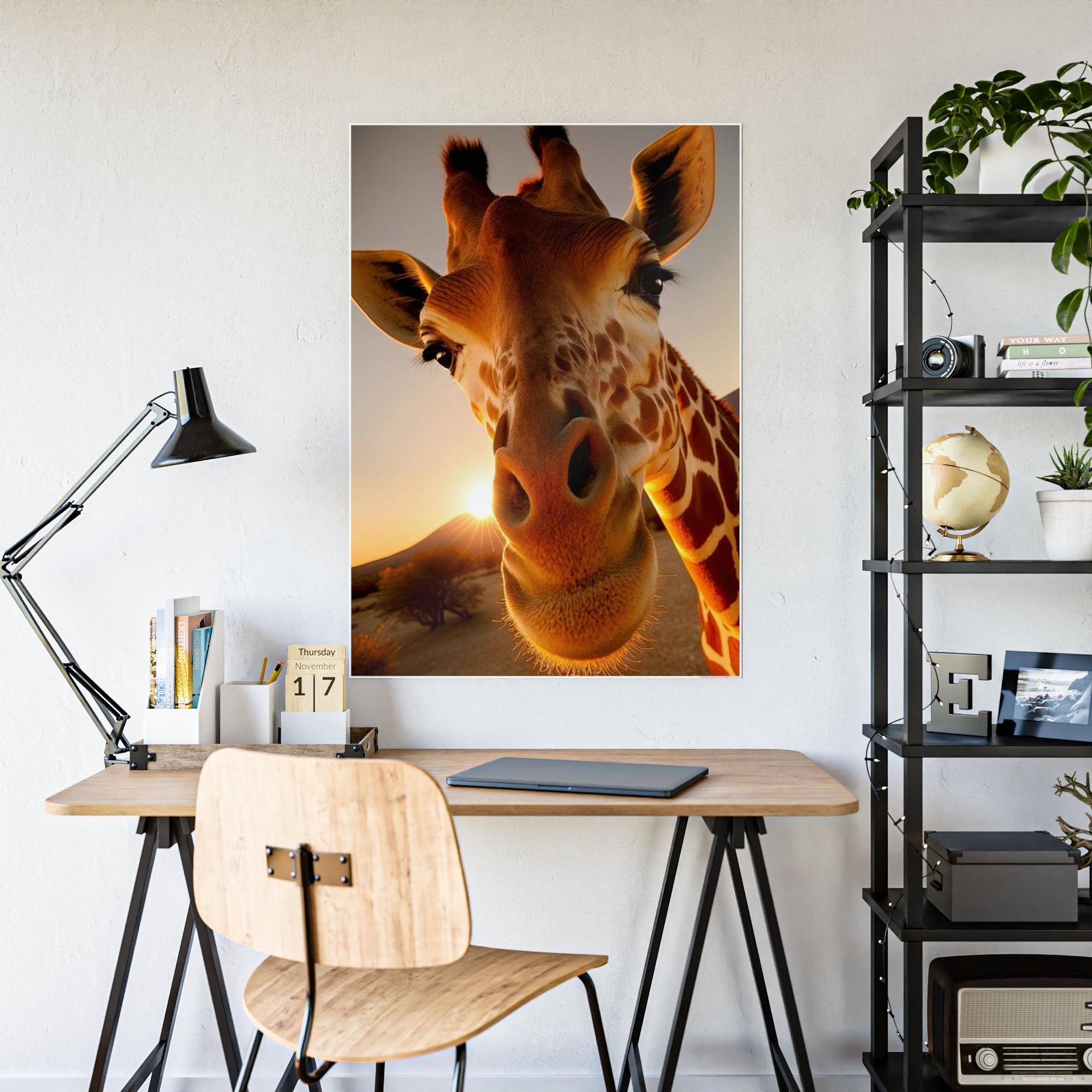 Giraffes Spotted Wonder: Canvas Wall Art Featuring a Close-Up of a Giraffe's Unique Pattern