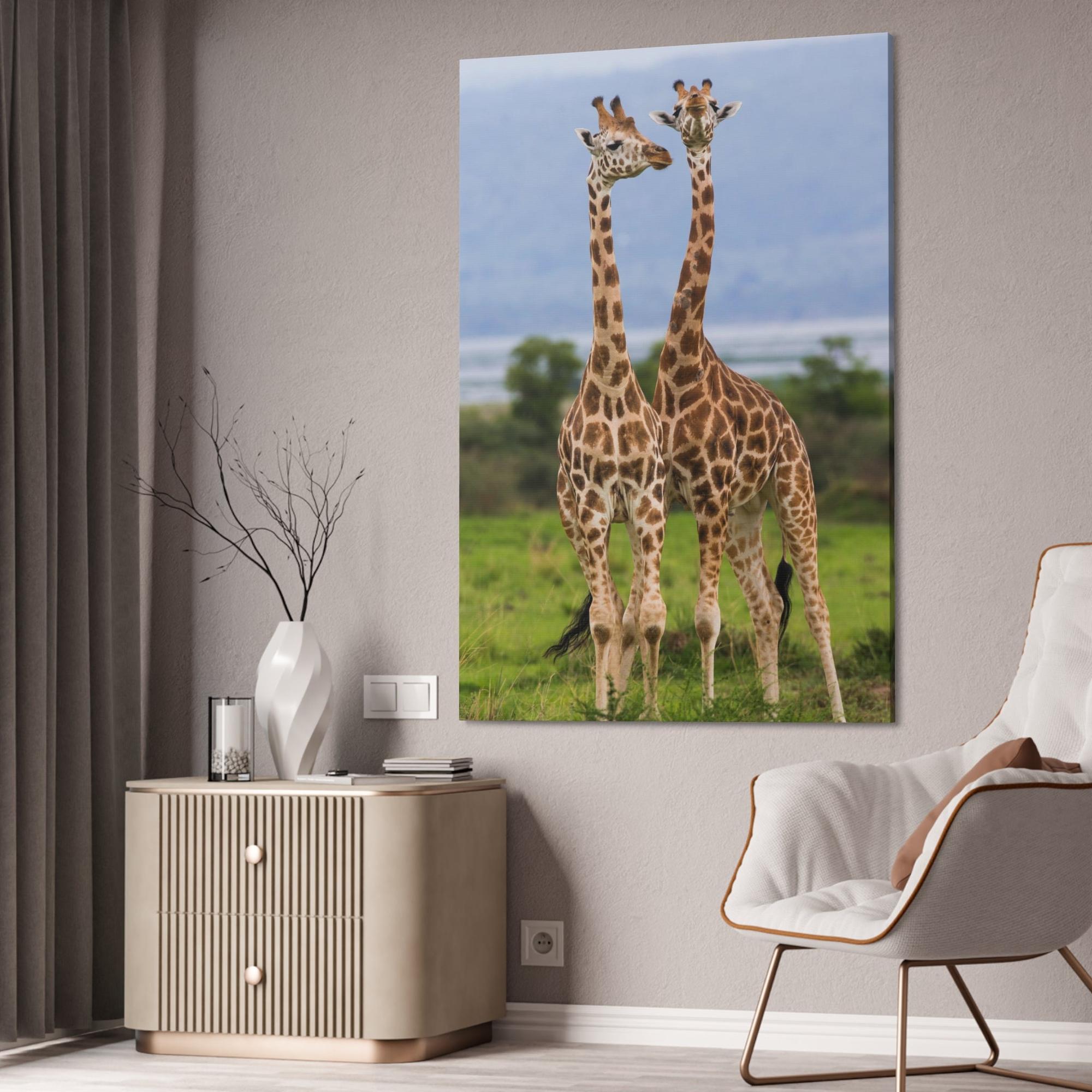 Giraffes Giraffed in Motion: A Stunning Artistic Interpretation on Canvas & Poster