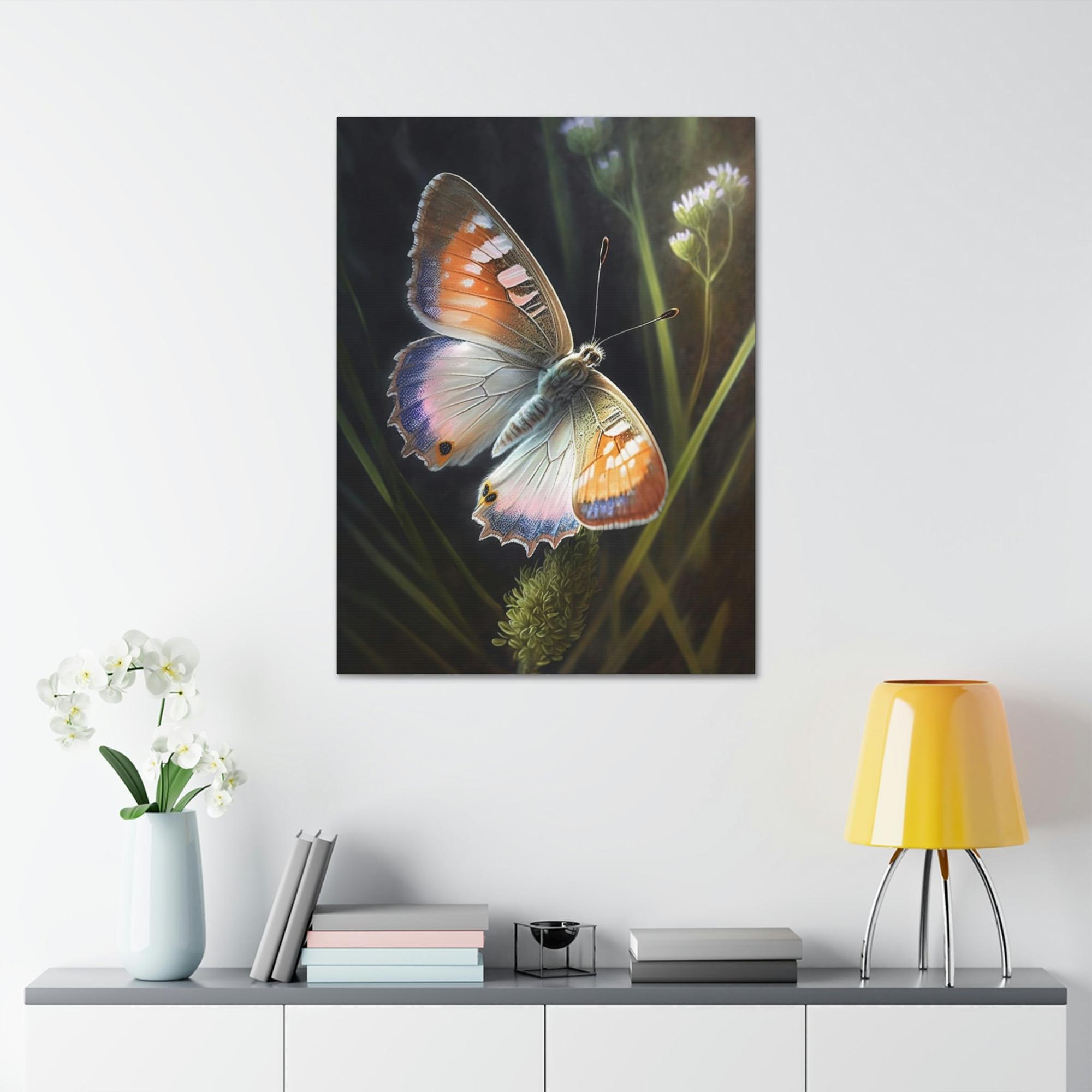 Butterflys Butterfly's Solitude: Framed Poster & Canvas Print of One Insect in Tranquility