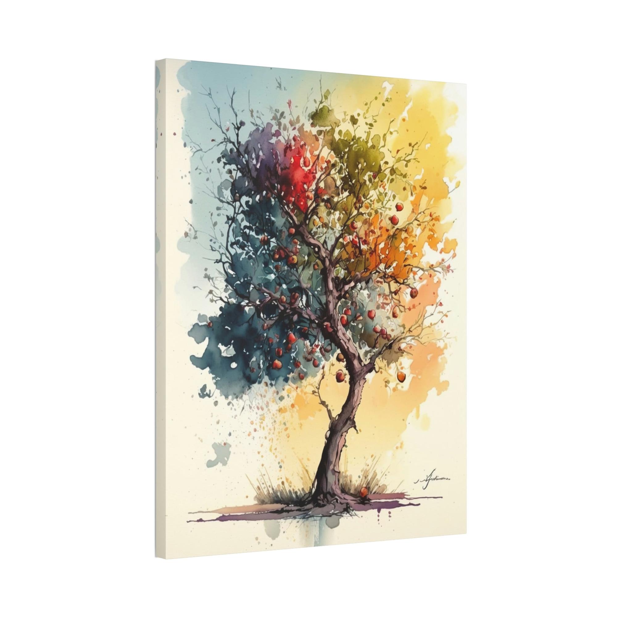 Apple Trees The Wonders of Nature: Canvas Wall Art Print on Canvas of Blossoming Apple Trees