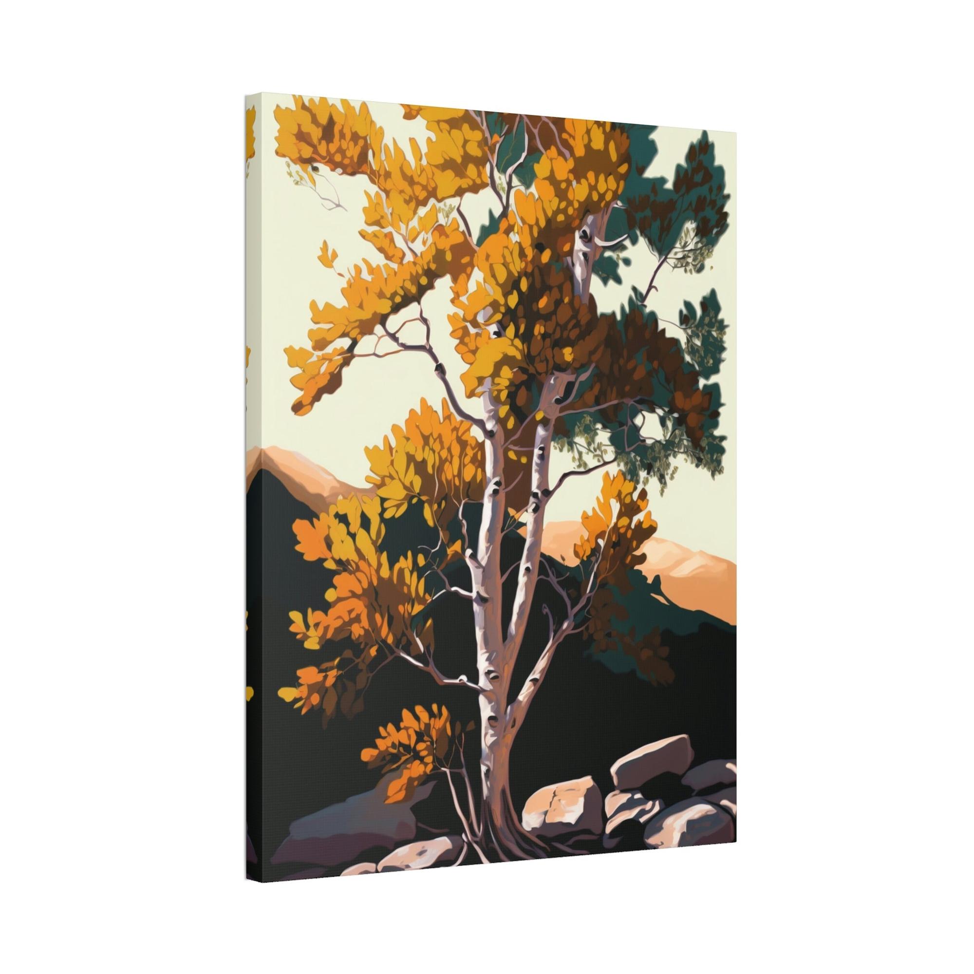 Aspen Trees The Enchantment of Fall: Framed Canvas & Poster Print of Aspen Trees in the Forest