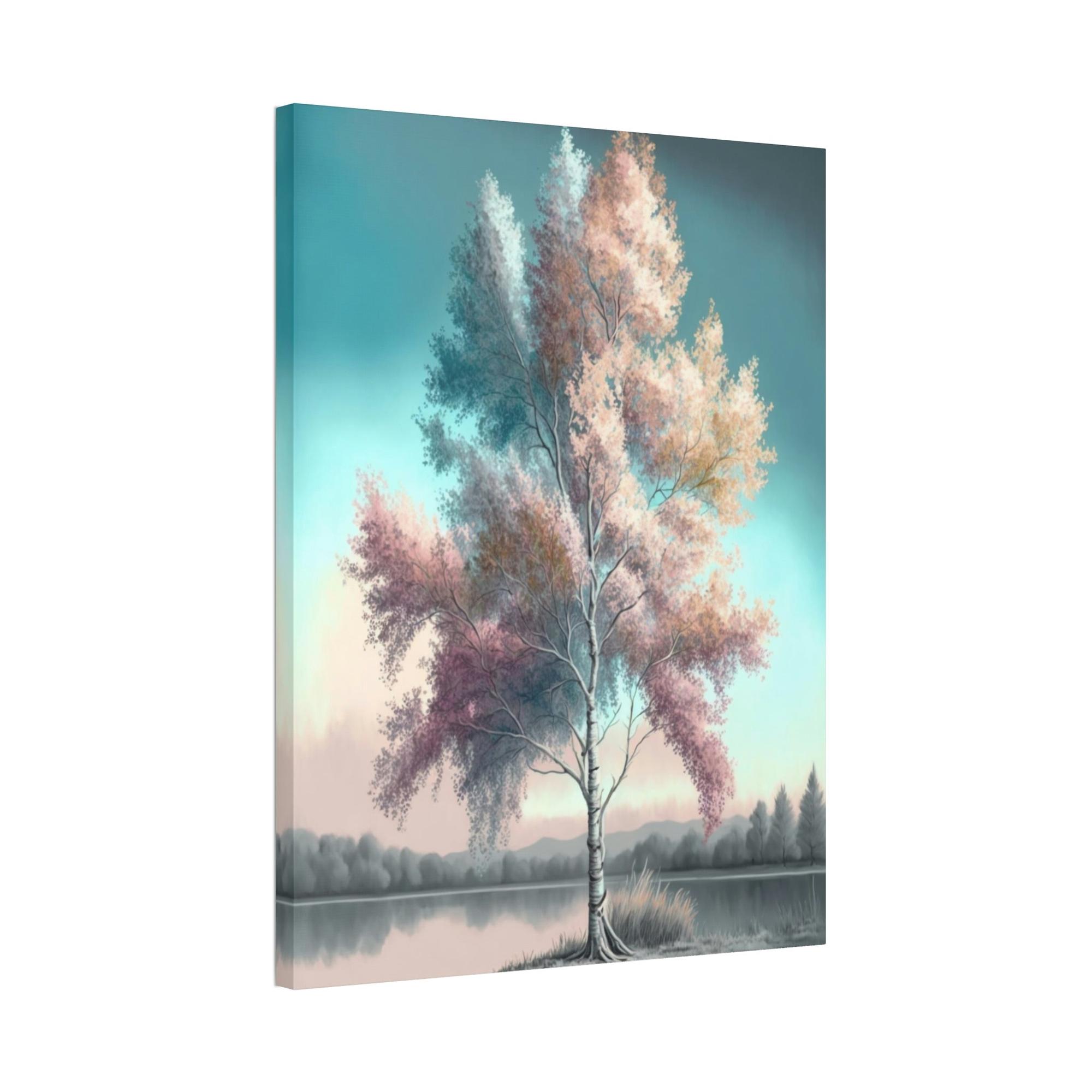 Birch Trees Birch Tree Alcove: Natural Canvas Wall Art of a Secluded Forest Nook