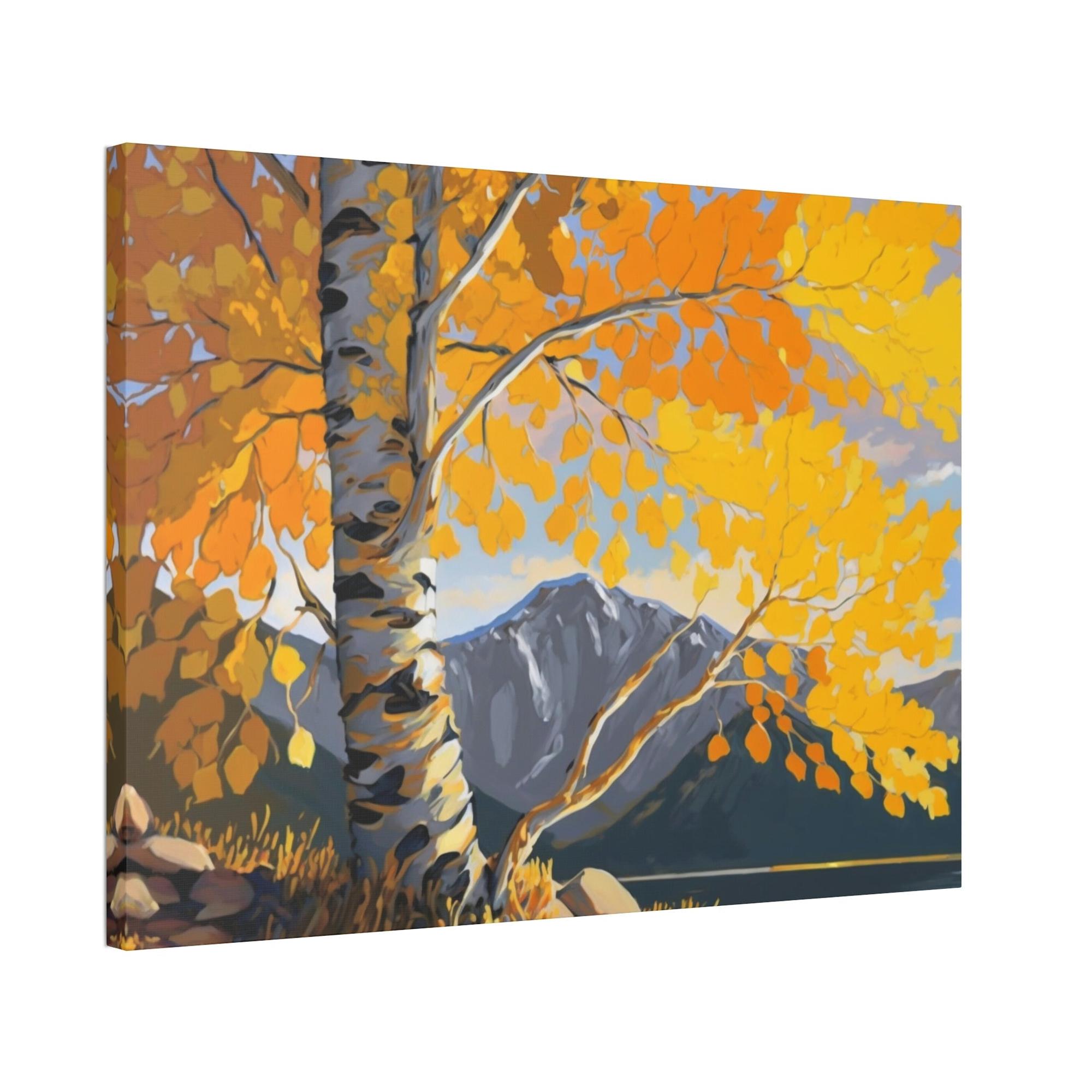 Aspen Trees The Majesty of Aspen Trees: Framed Canvas & Poster Print of Golden Leaves