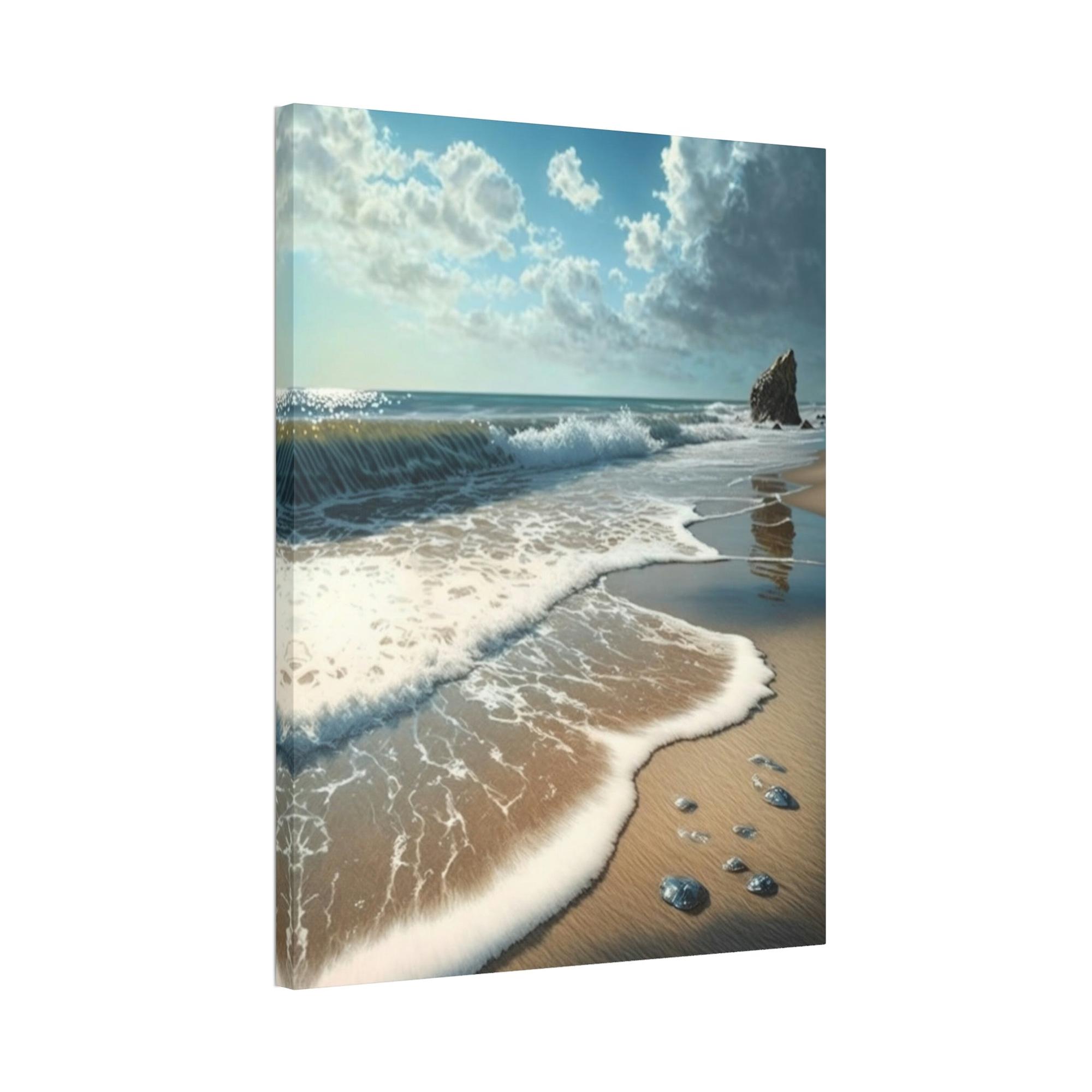 Beaches Seaside Escape: Artistic Framed Canvas & Poster Print of a Quiet Beach