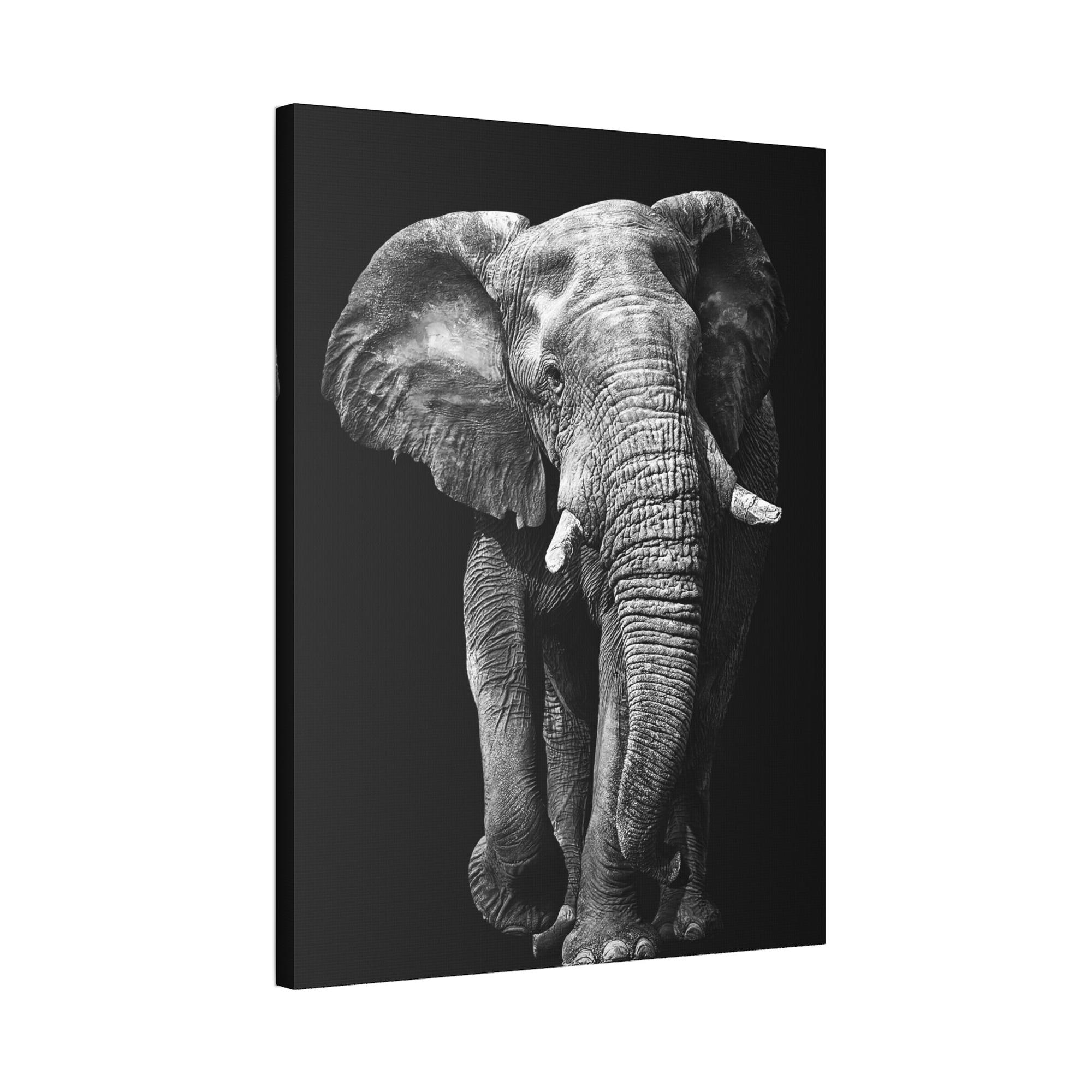 Elephant Wild and Free: A Stunning Elephant Print on Natural Canvas