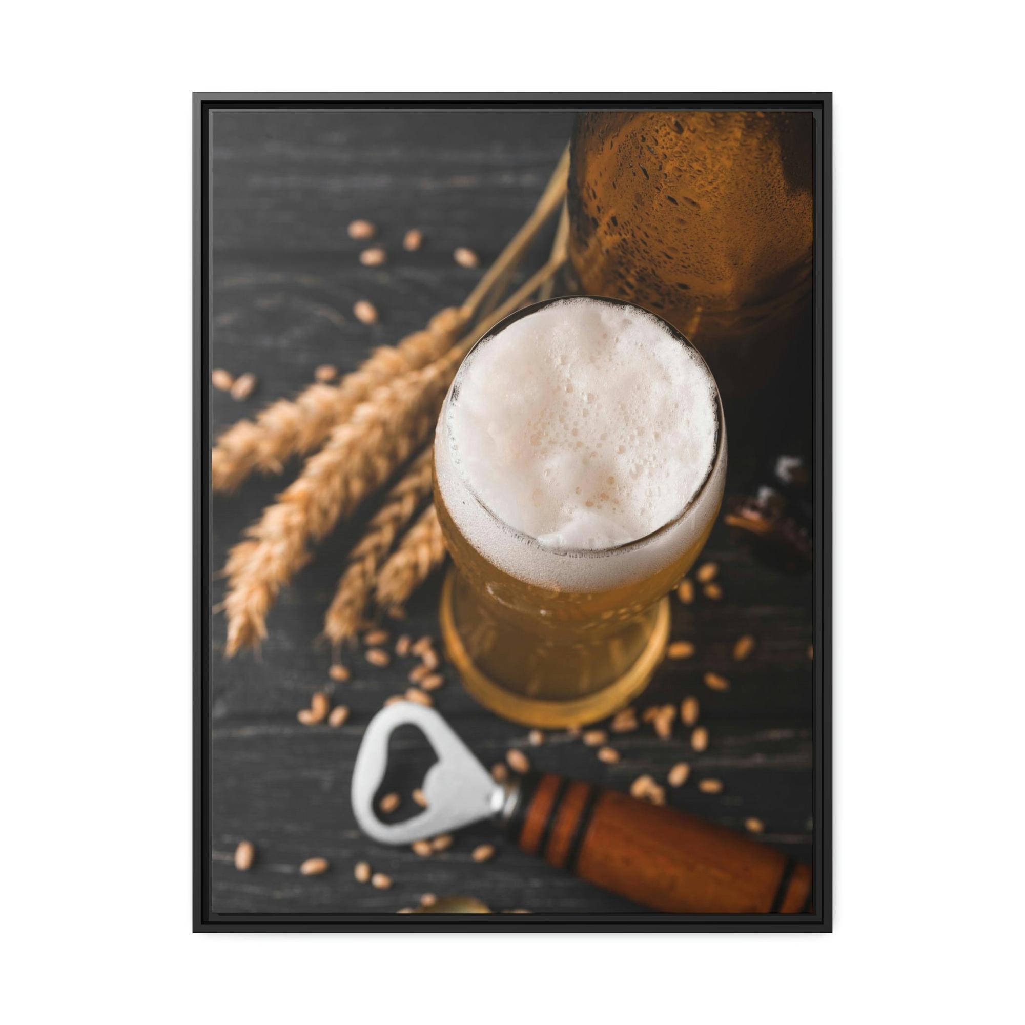 Beer Beer Cheers: Fun and Colorful Framed Canvas Print for Your Home Bar