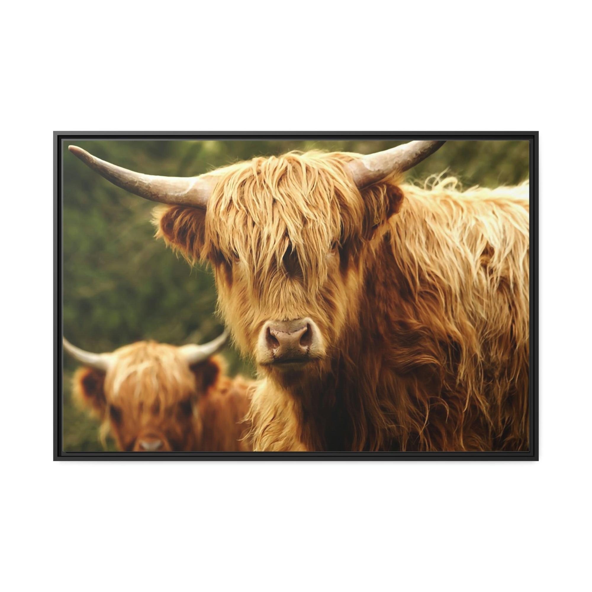 Highland Cow Highland Cow Family Grazing: Poster & Framed Wall Art