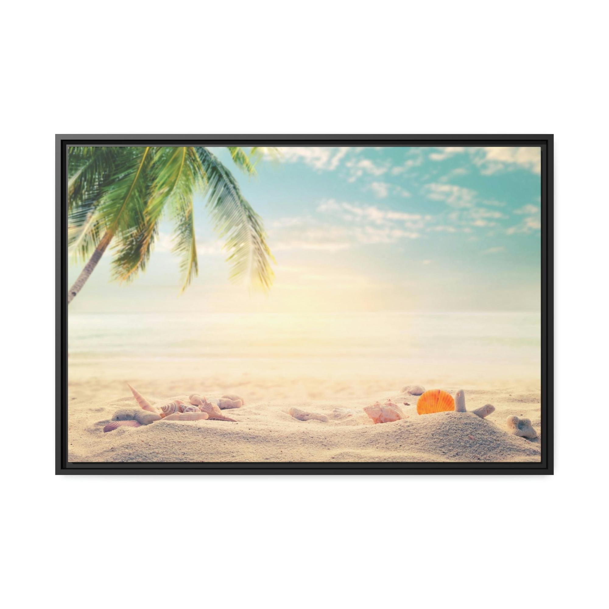 Beaches Seascape Tranquility: Coastal Framed Poster & Canvas of a Calm Beach View