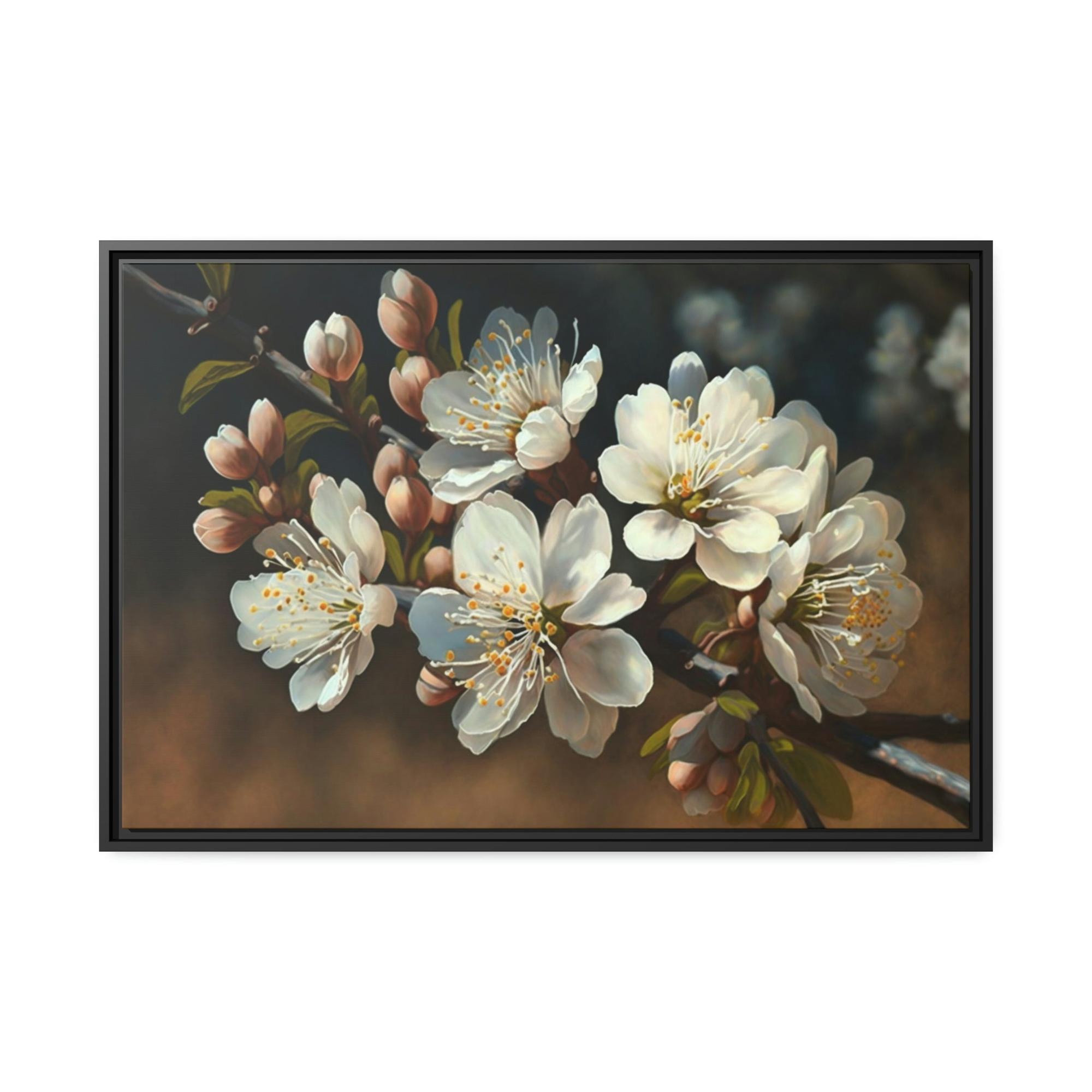 Almond Blossoms Blossoming Almonds: Natural Canvas & Poster Art Print of Springtime Flowers