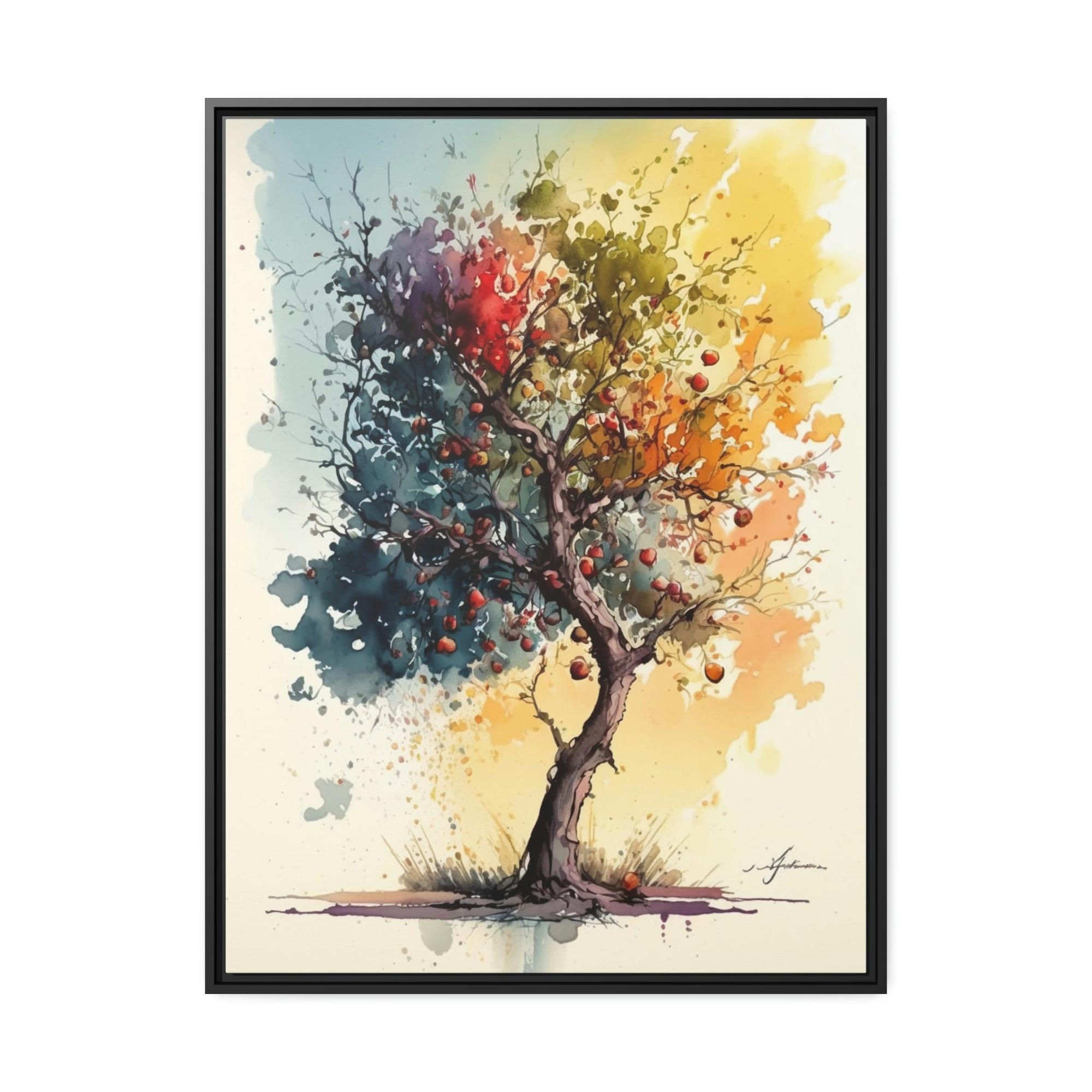 Apple Trees The Wonders of Nature: Canvas Wall Art Print on Canvas of Blossoming Apple Trees