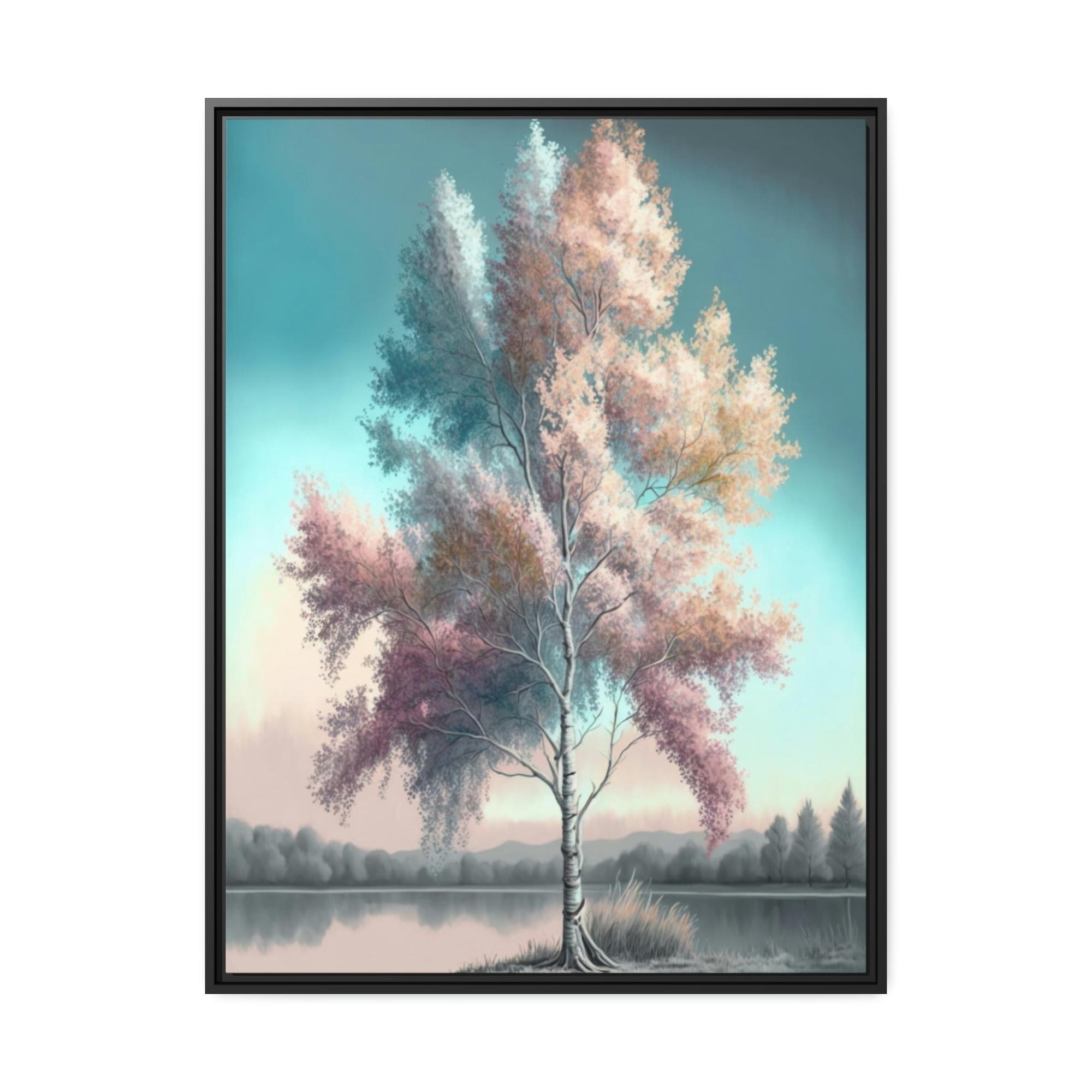 Birch Trees Birch Tree Alcove: Natural Canvas Wall Art of a Secluded Forest Nook