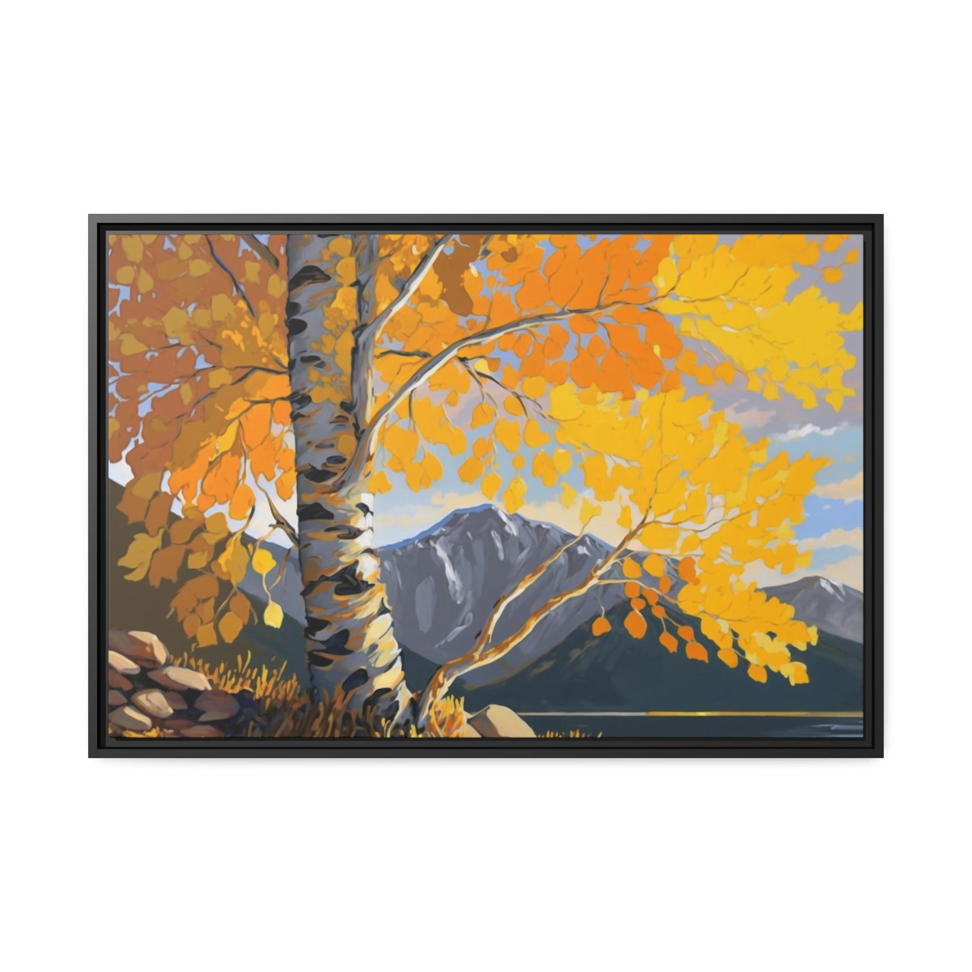 Aspen Trees The Majesty of Aspen Trees: Framed Canvas & Poster Print of Golden Leaves