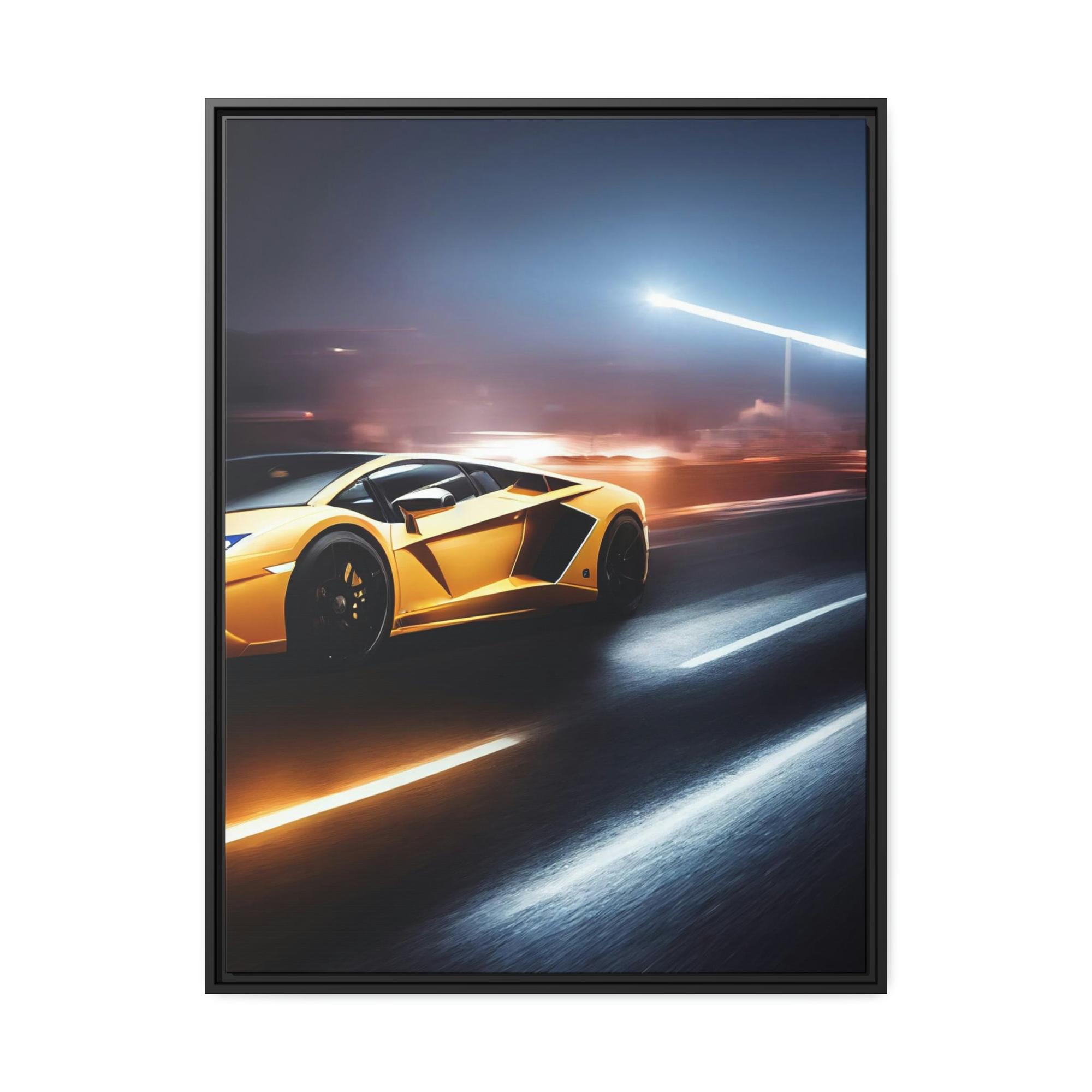 Auto Racing Racing at its Finest: Framed Canvas & Posters Print of Auto Racing