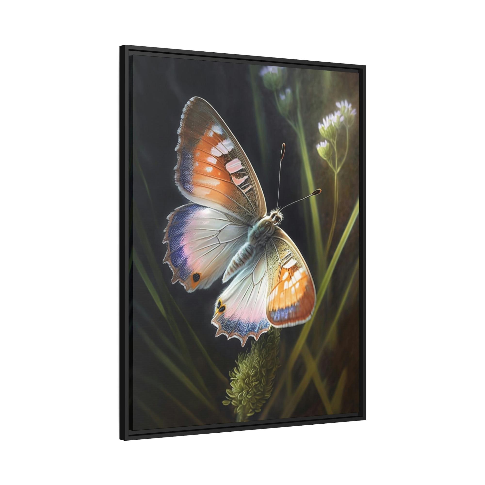 Butterflys Butterfly's Solitude: Framed Poster & Canvas Print of One Insect in Tranquility