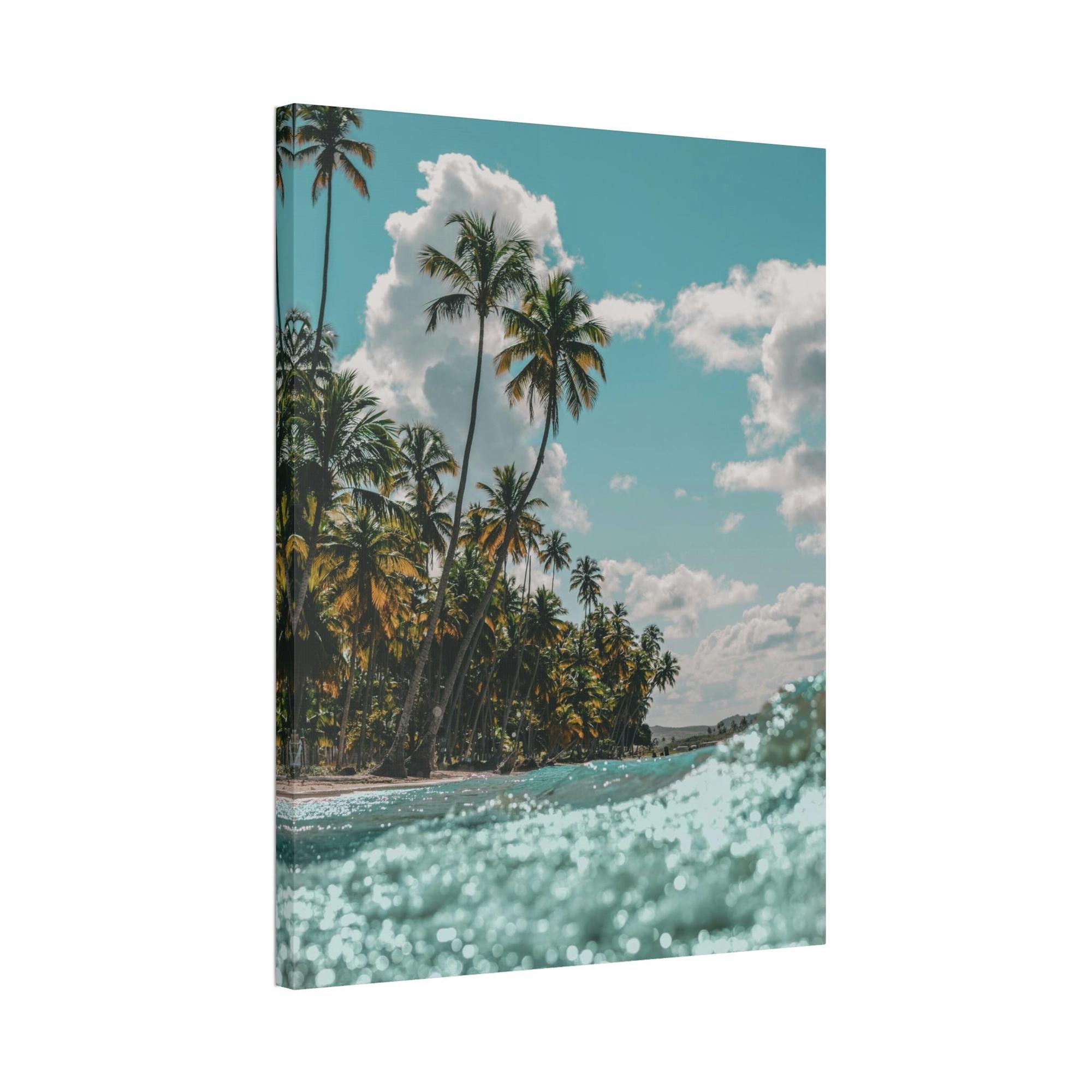 Beaches Tropical Retreat: Stunning Poster of a Sandy Beach with Palm Trees