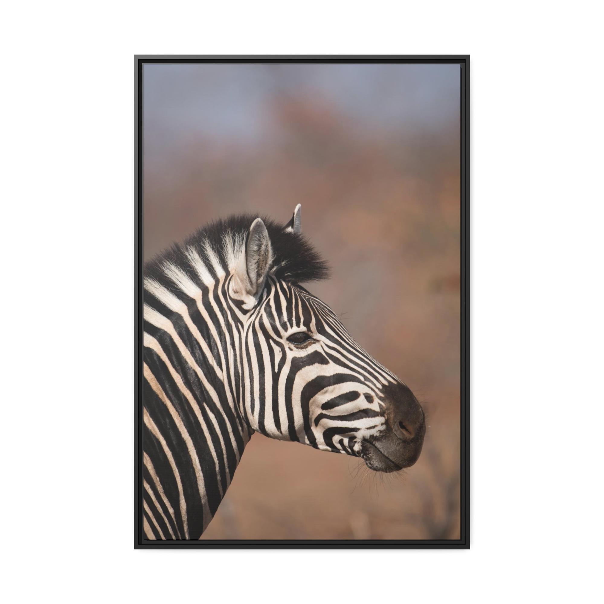 Zebras Wild Beauty: Natural Canvas and Framed Poster Featuring a Majestic Zebra